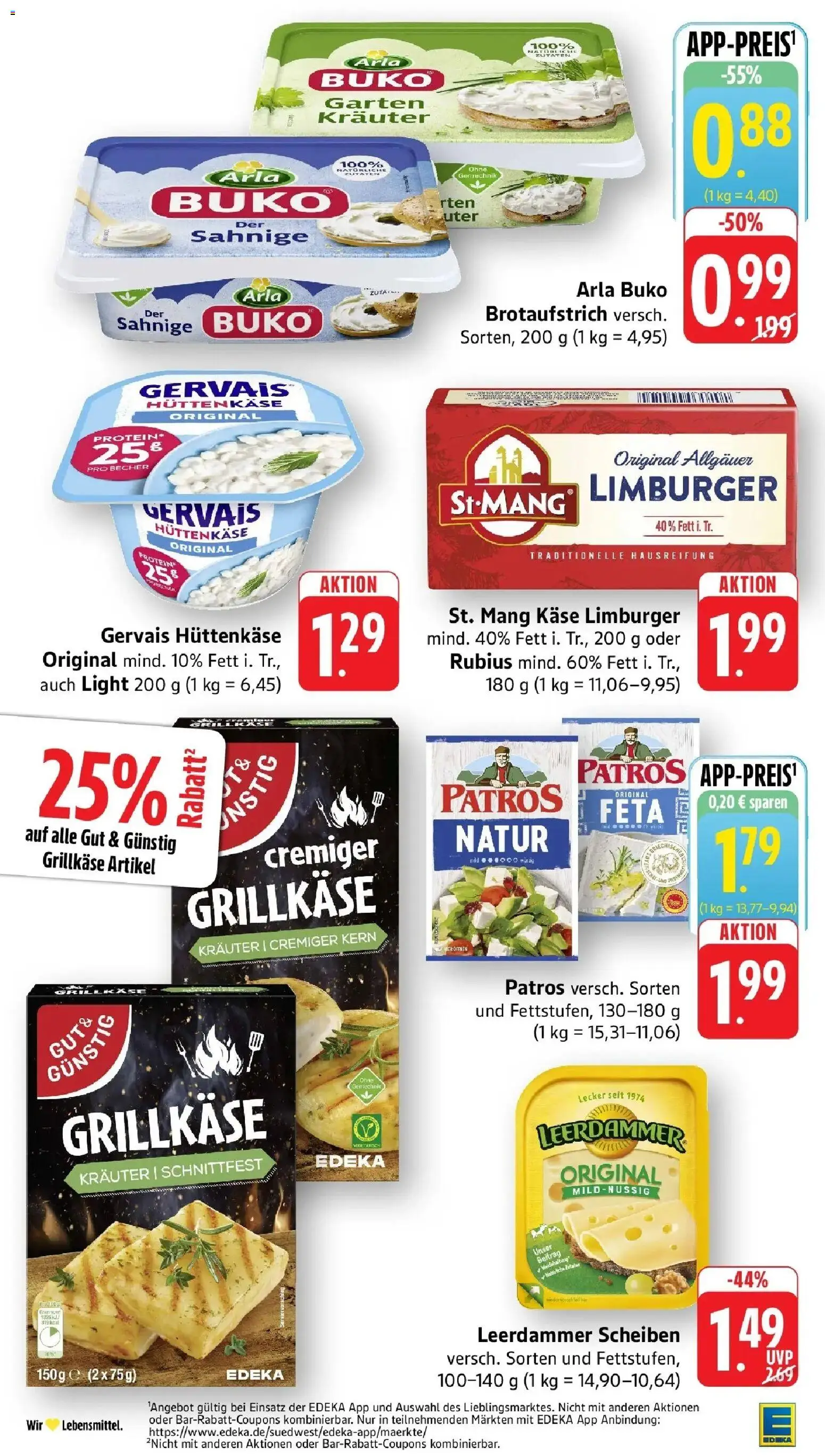 Edeka prospekt Heppenheim – gültig ab 13.07.2026 | Seite: 14 | Produkte: Feta, Käse, Arla buko, Hüttenkäse
