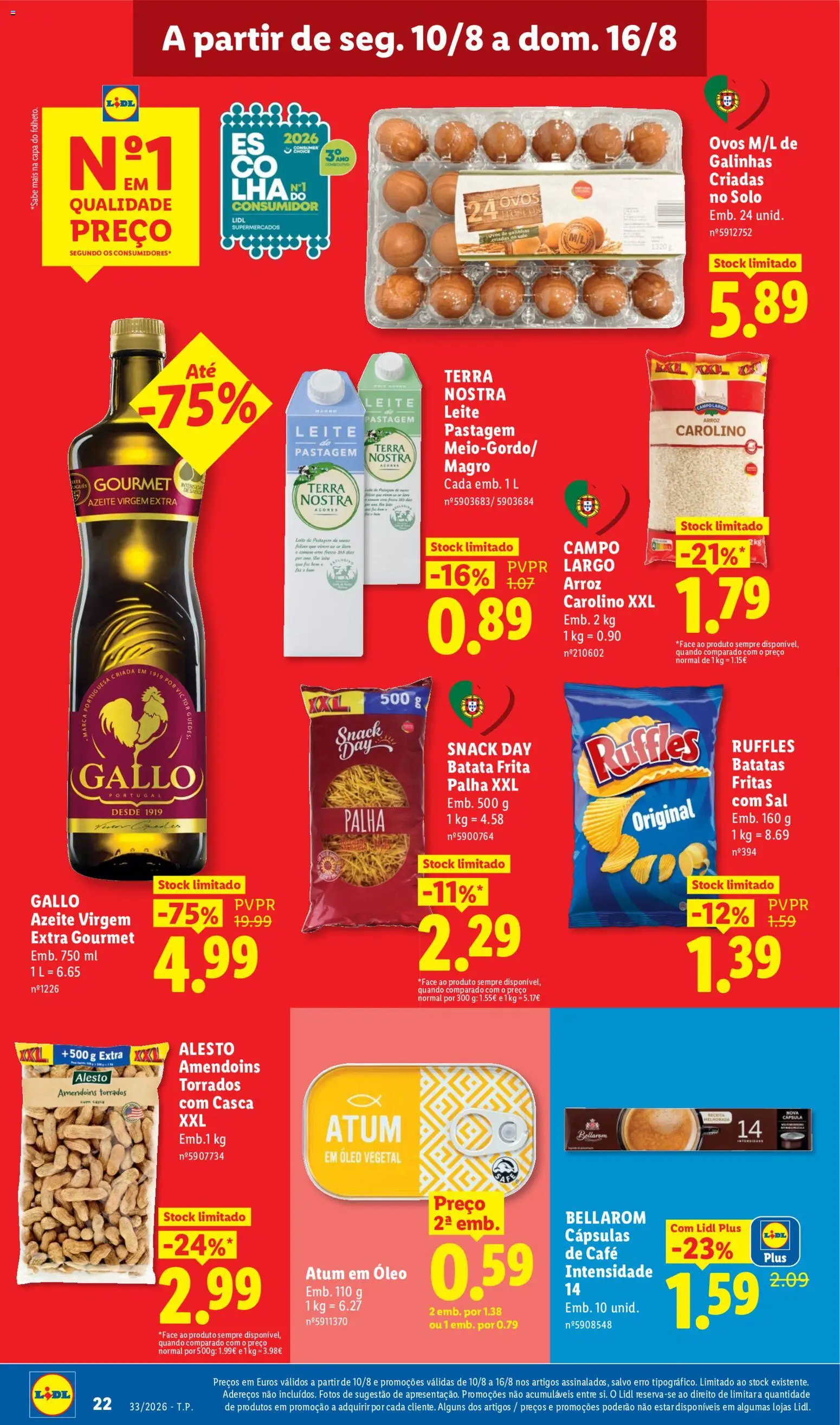Lidl folheto │ válido de 10/08/2026 | Página: 22 | Produtos: Óleo vegetal, Batatas, Cápsulas, Arroz