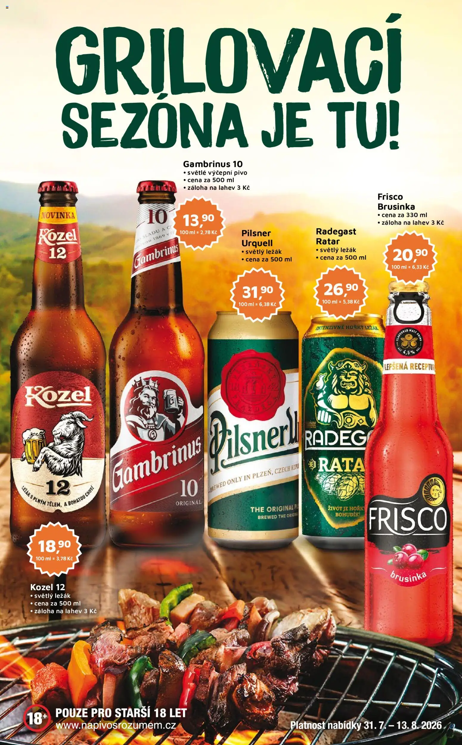 Můj obchod leták - Brand od 31.07.2026 | Strana: 3 | Produkty: Pivo, Frisco, Kozel, Gambrinus 10