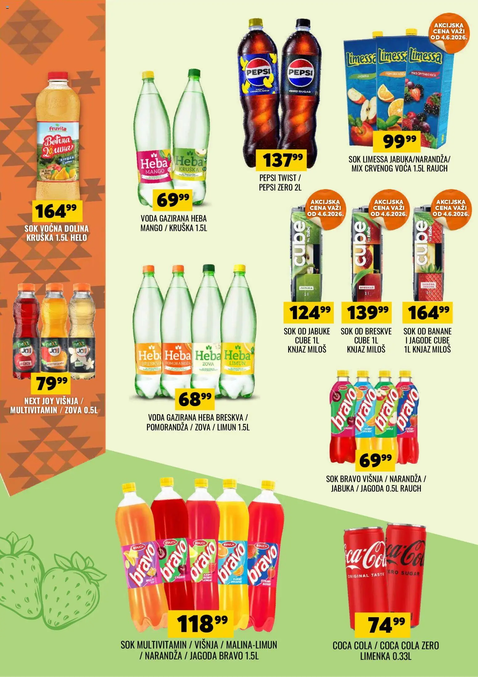Tekijanka katalog - važi od 03.06.2026 | Strana: 10 | Proizvode: Coca Cola, Breskva, Banane, Pepsi