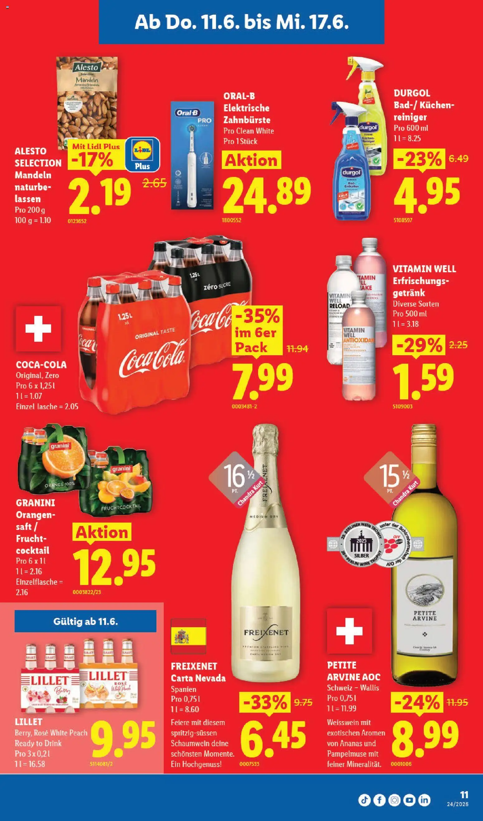 Lidl aktionen – gültig ab 11.06.2026 | Seite: 13 | Produkte: Elektrische zahnbürste, Weißwein, Zahnbürste, Ananas