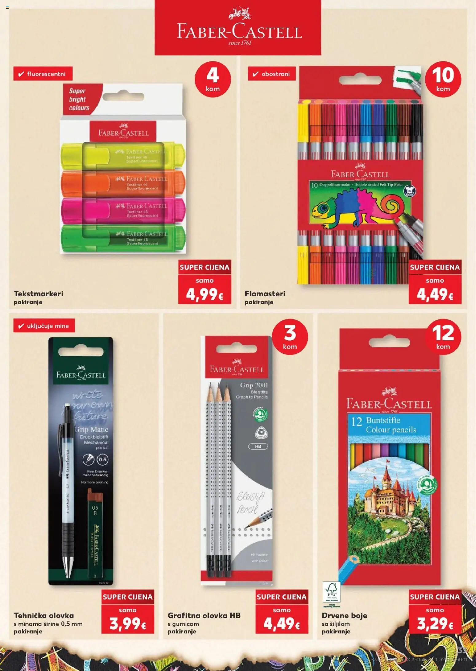 Kaufland katalog | vrijedi od 10.08.2026 | Stranica: 33 | Proizvodi: Flomasteri