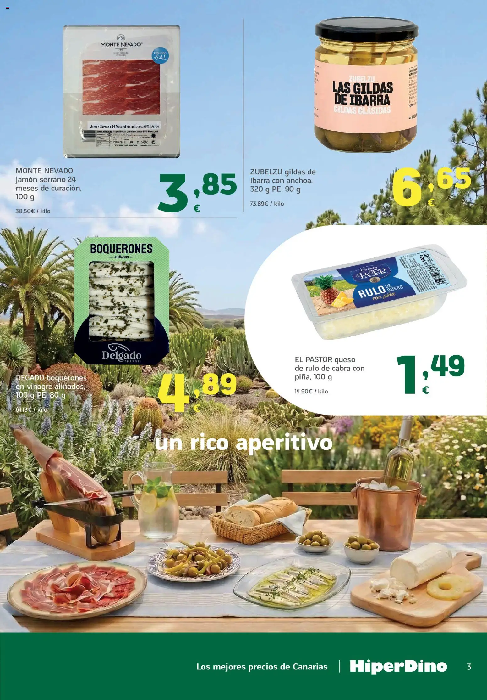 HiperDino folleto │ válido desde el 23/06/2026 | Página: 3 | Productos: Jamón serrano, Queso, Piña, Δεξαμενή