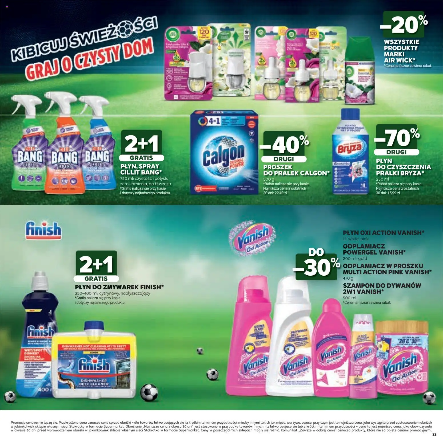 Stokrotka gazetka - Mistrzostwa Świata od 11.06.2026 | Strona: 33 | Produkty: Vanish, Calgon, Cleaner, Płyn do zmywarek