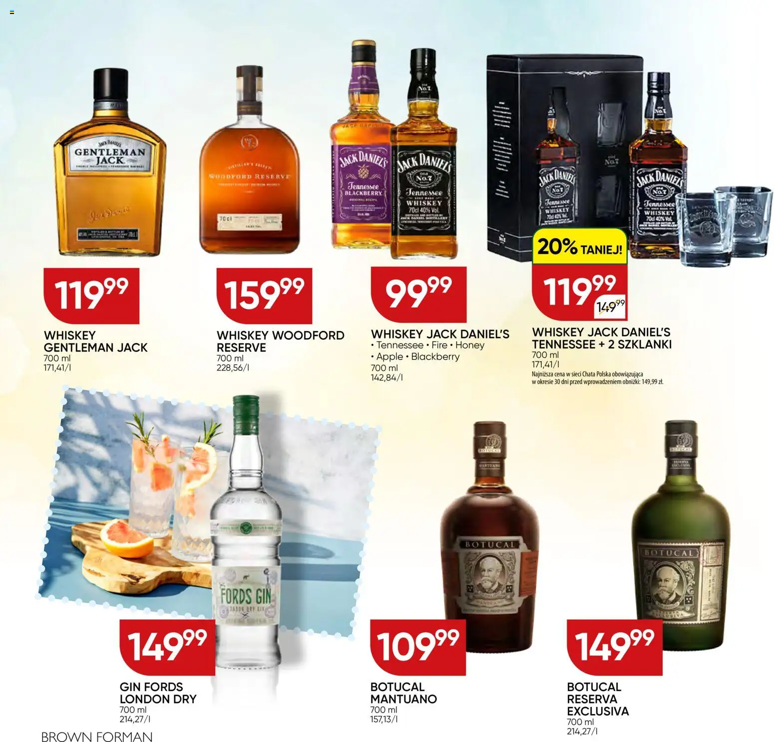 Chata Polska gazetka - Mocna Oferta od 07.07.2026 | Strona: 8 | Produkty: Gentleman Jack, Jack Daniel's, Gin, Szklanki