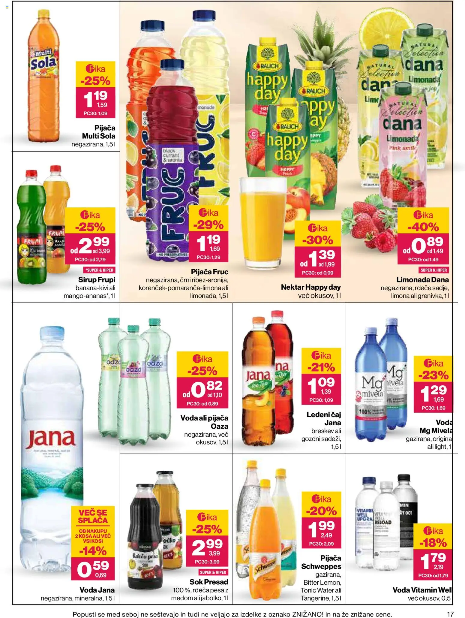 Novi Mercator katalog ponudbe – veljaven od 16.07.2026 | Stran: 17 | Izdelki: Limonada, Voda, Limona, Breskev