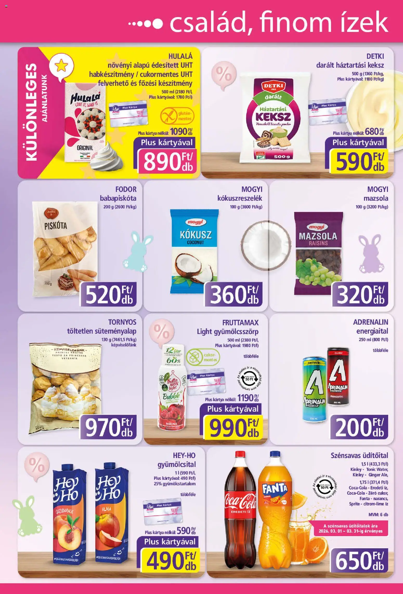 Plus Market akciós ujság - amely érvényes a következő dátumtól: 05.03.2026 | Oldal: 8 | Termékek: Tonic, Babapiskóta, Cola, Cukor