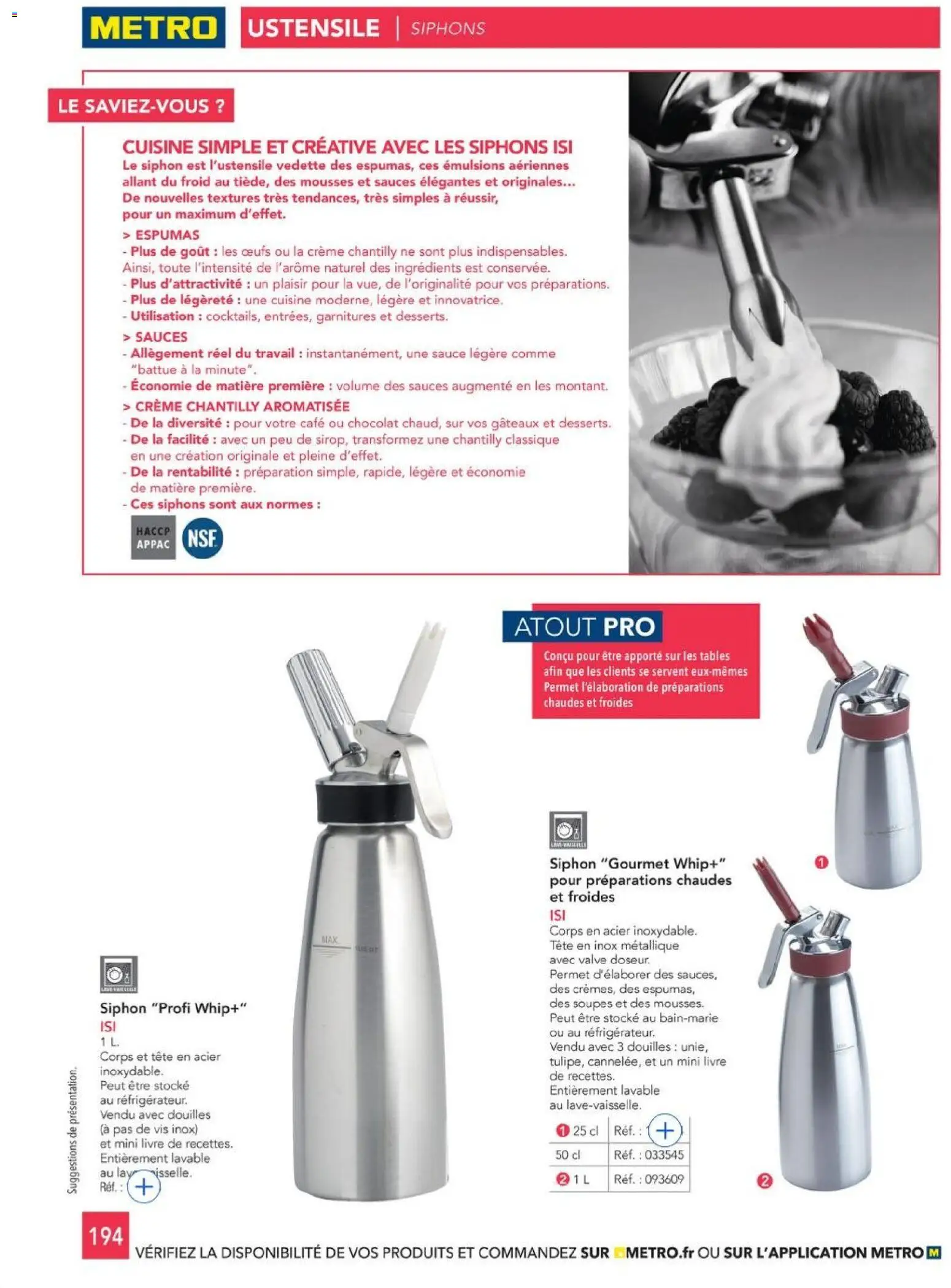 {H1} | Page: 194 | Produits: Sauces, Café, Livre, Crème