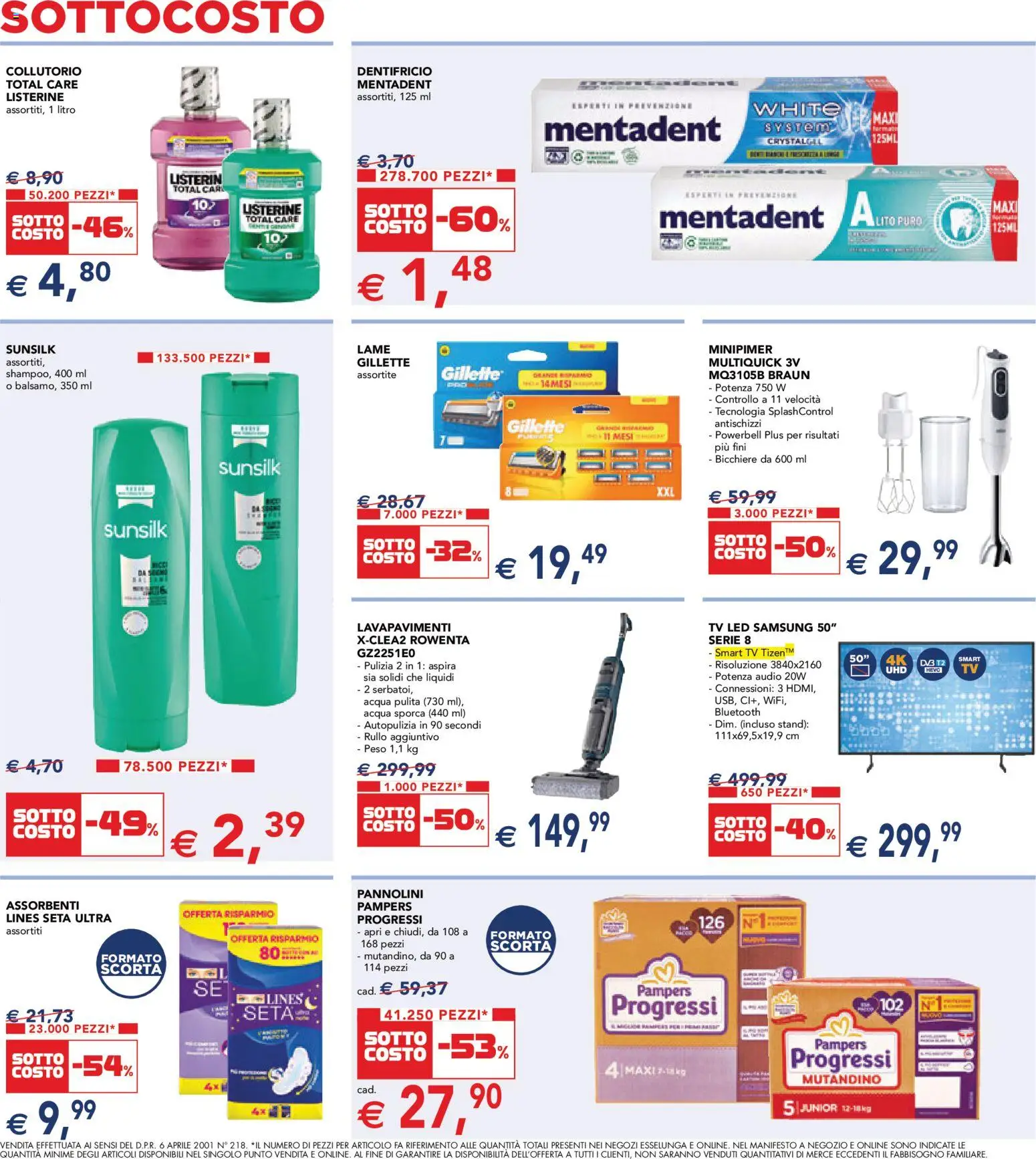Volantino Esselunga S del 07.05.2026 | Pagina: 6 | Prodotti: Dentifricio, Acqua, Pampers, TV