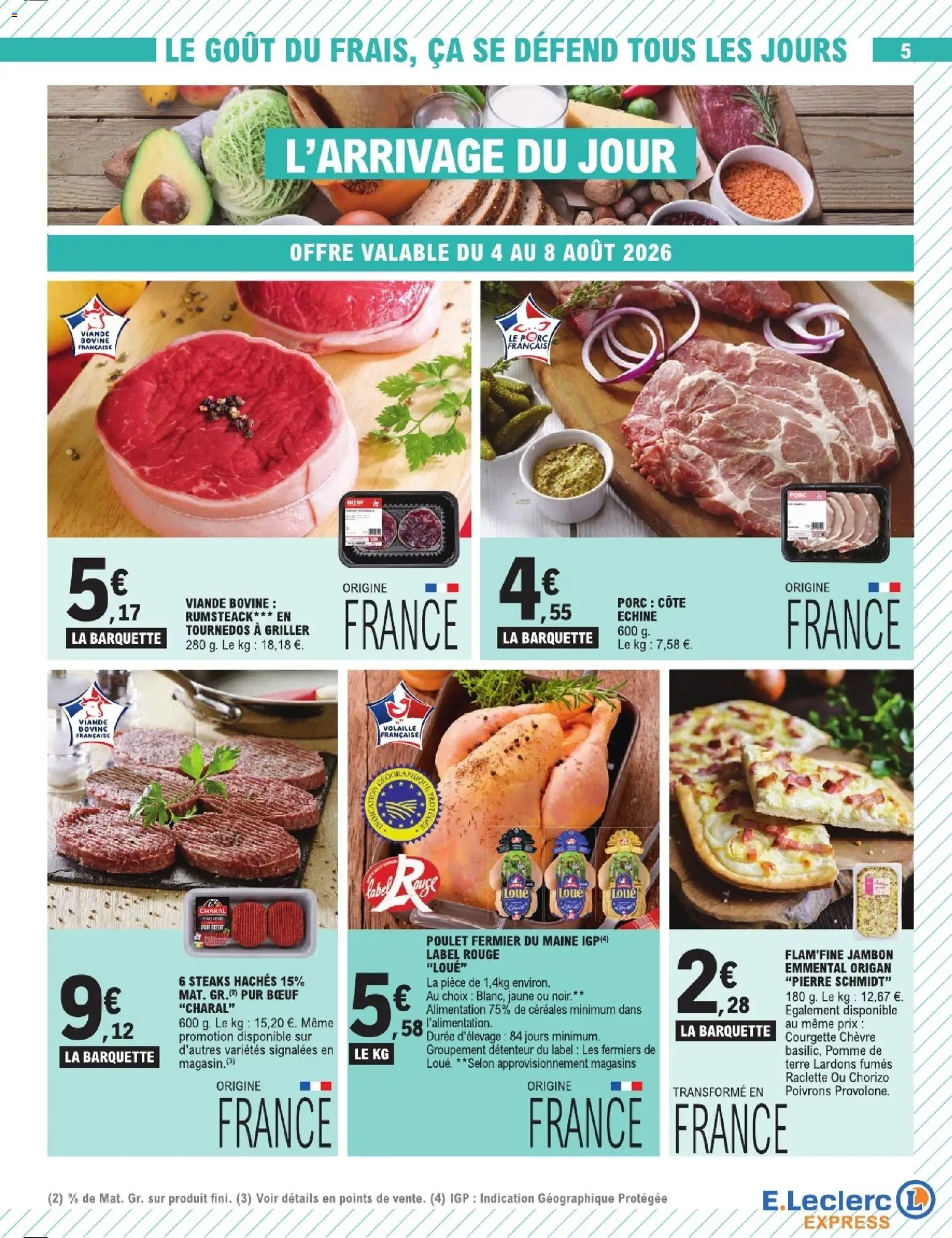 {H1} | Page: 5 | Produits: Pomme, Emmental, Jambon, Céréales