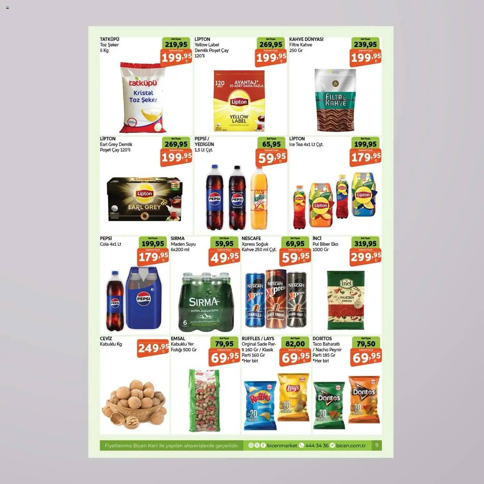 Biçen Market Katalog - 15.05.2026 tarihinden itibaren geçerlidir | Sayfa: 8 | Ürünler: Peynir, Çay, Biber, Toz şeker