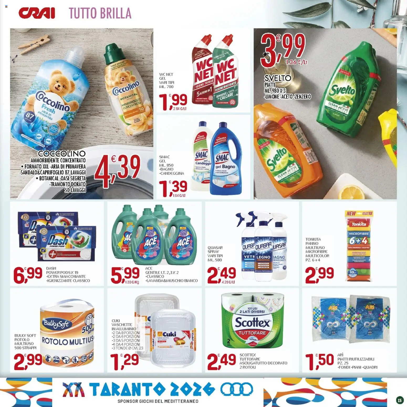 Volantino CRAI del 20/08/2026 | Pagina: 15 | Prodotti: Piatti, Zenzero, Alluminio, Bagno