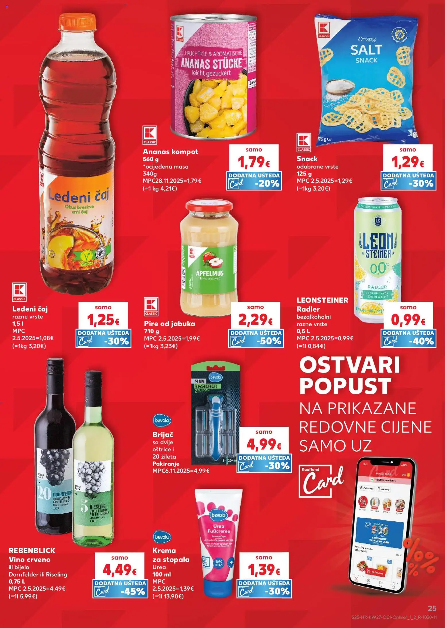 Kaufland katalog | vrijedi od 01.07.2026 | Stranica: 25 | Proizvodi: Krema za stopala, Radler, Čaj, Ananas