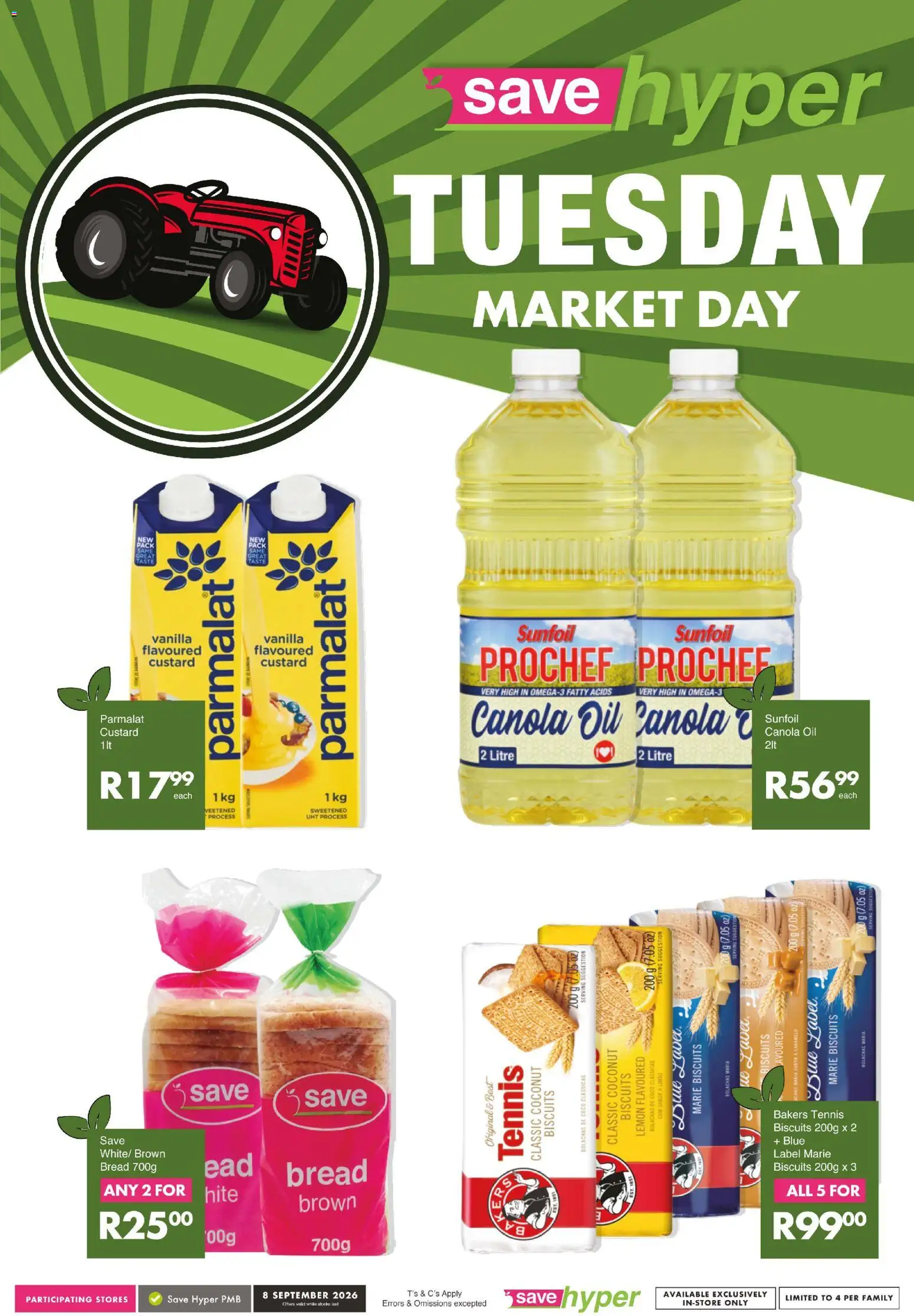 New Save catalogue – valid from 08/09/2026 | Page: 9 | Products: Custard, Vanilla, Bread, Lemon
