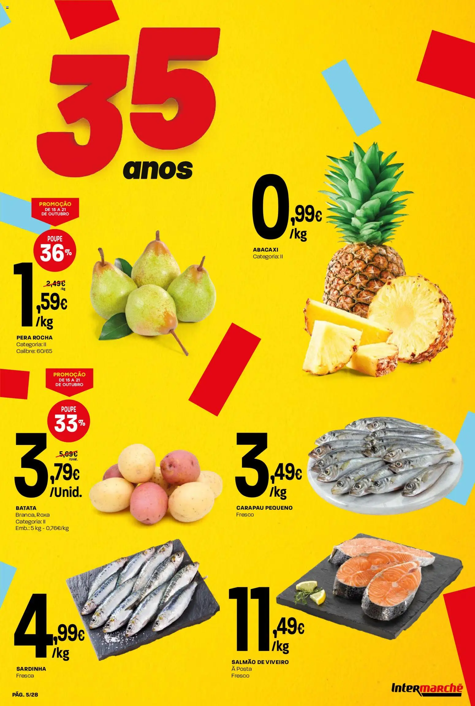 Intermarché folheto Contact │ válido de 15/10/2026 | Página: 5 | Produtos: Batata, Salmão, Abacaxi