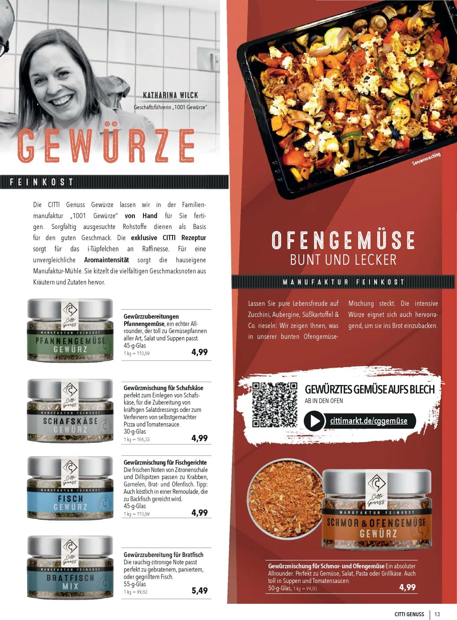 CITTI Markt CITTI Genuss – gültig ab 01.04.2026 | Seite: 13 | Produkte: Ofen, Fisch, Gewürze, Schafskase