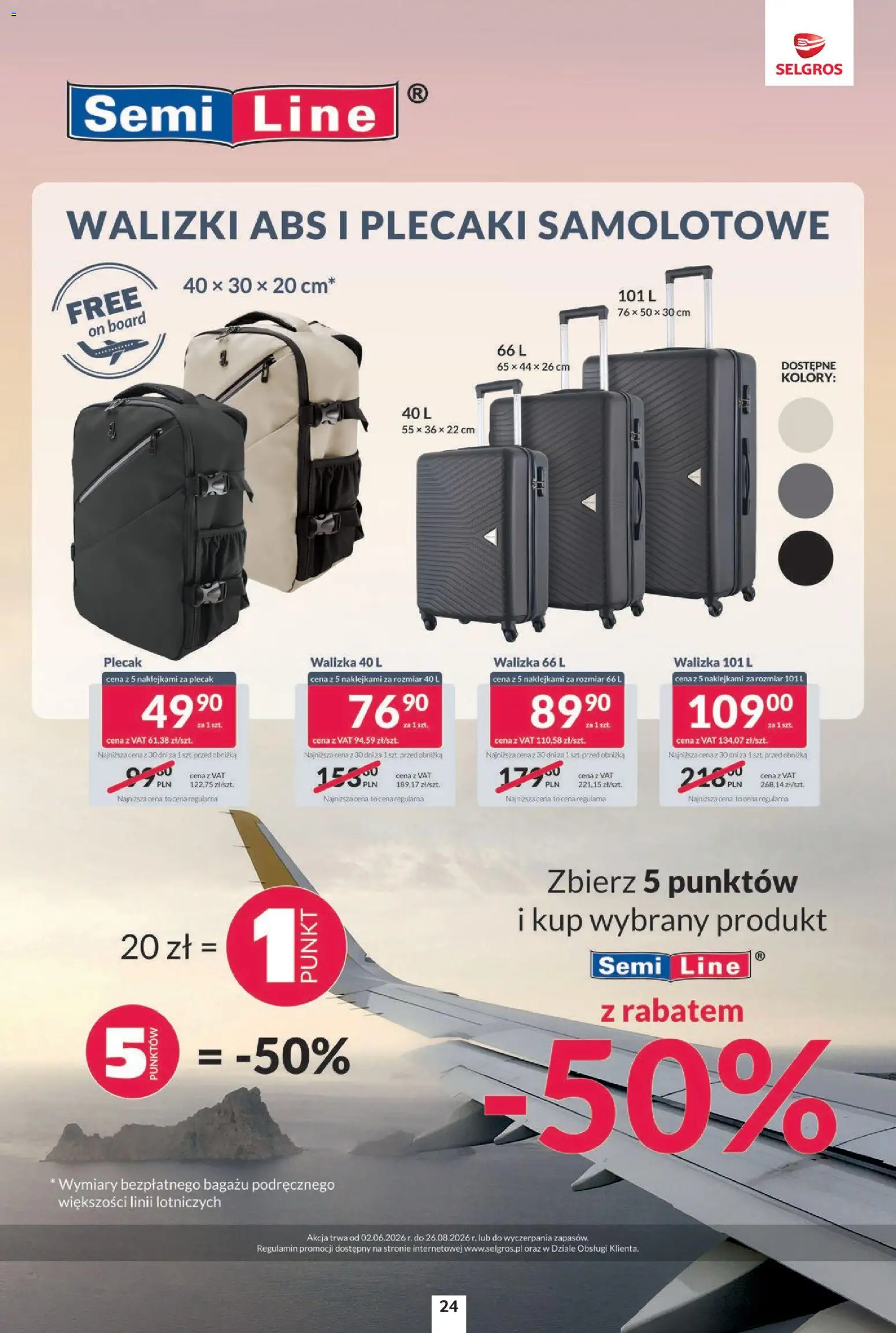 Selgros cash&carry gazetka - Urlop od 18.06.2026 | Strona: 24 | Produkty: Plecak, Walizka, Walizki