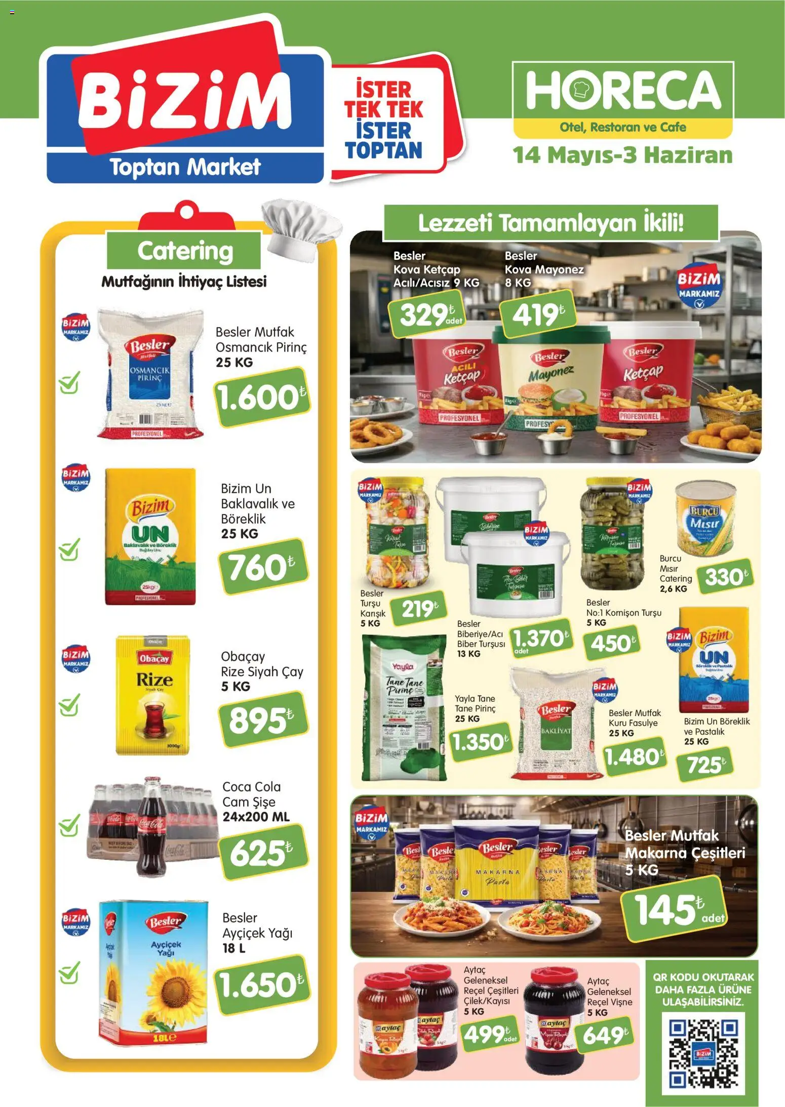 Bizim Toptan - Horeca kataloğu - 14.05.2026 tarihinden itibaren geçerlidir | Sayfa: 1 | Ürünler: Kuru fasulye, Makarna, Vişne, Mısır