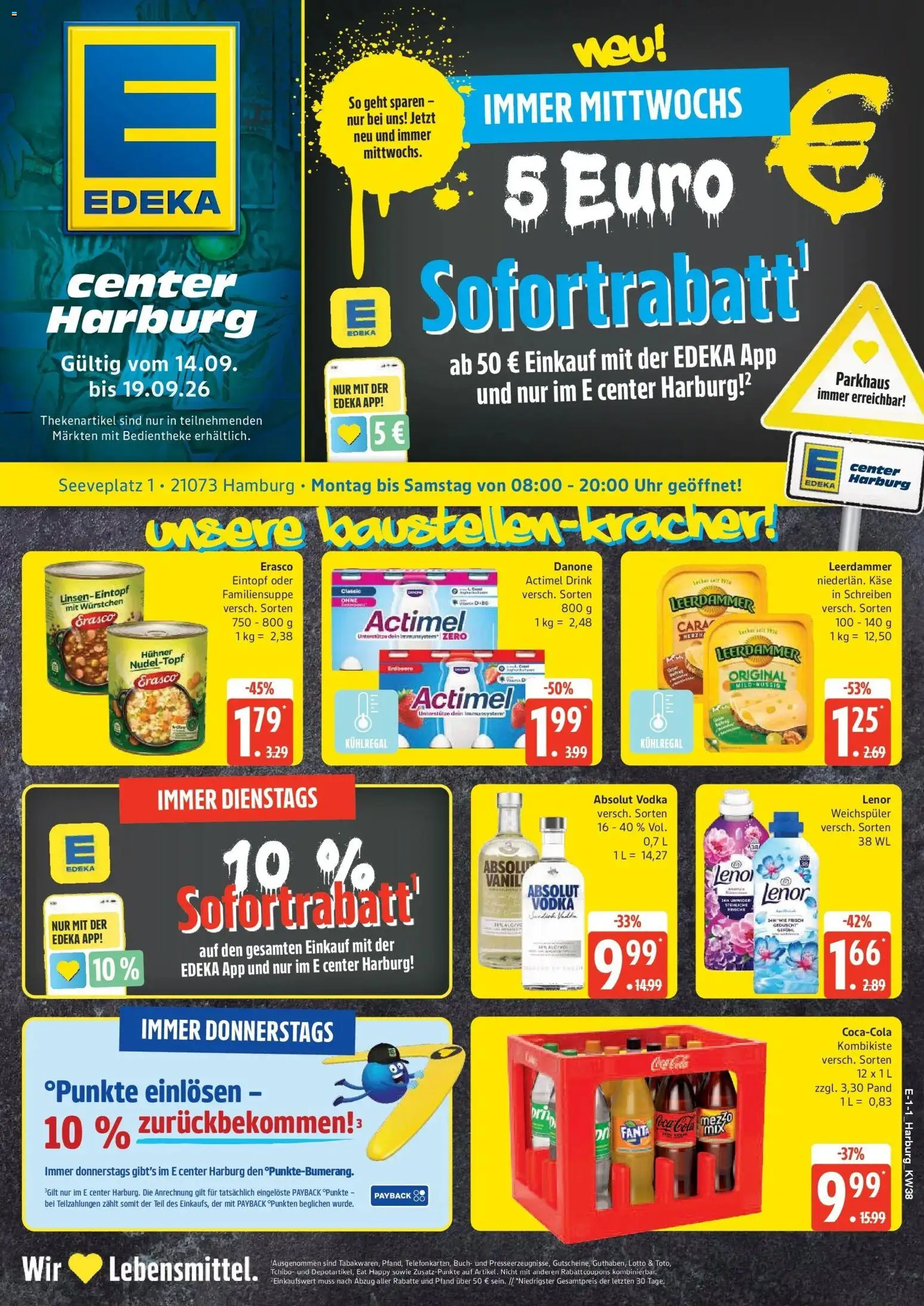 Edeka Prospekt Hamburg (ab 14.09.2026) » Angebote Online | Seite: 1 | Produkte: Coca cola, Cola, Leerdammer, Vodka
