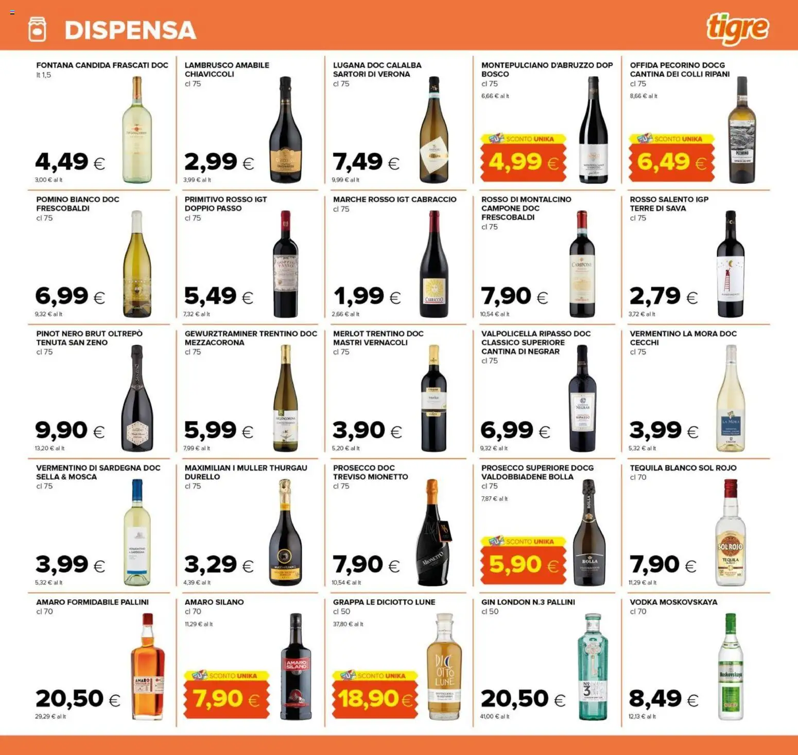 Volantino Tigre del 25/09/2026 | Pagina: 15 | Prodotti: Tequila, Grappa, Lambrusco, Mionetto