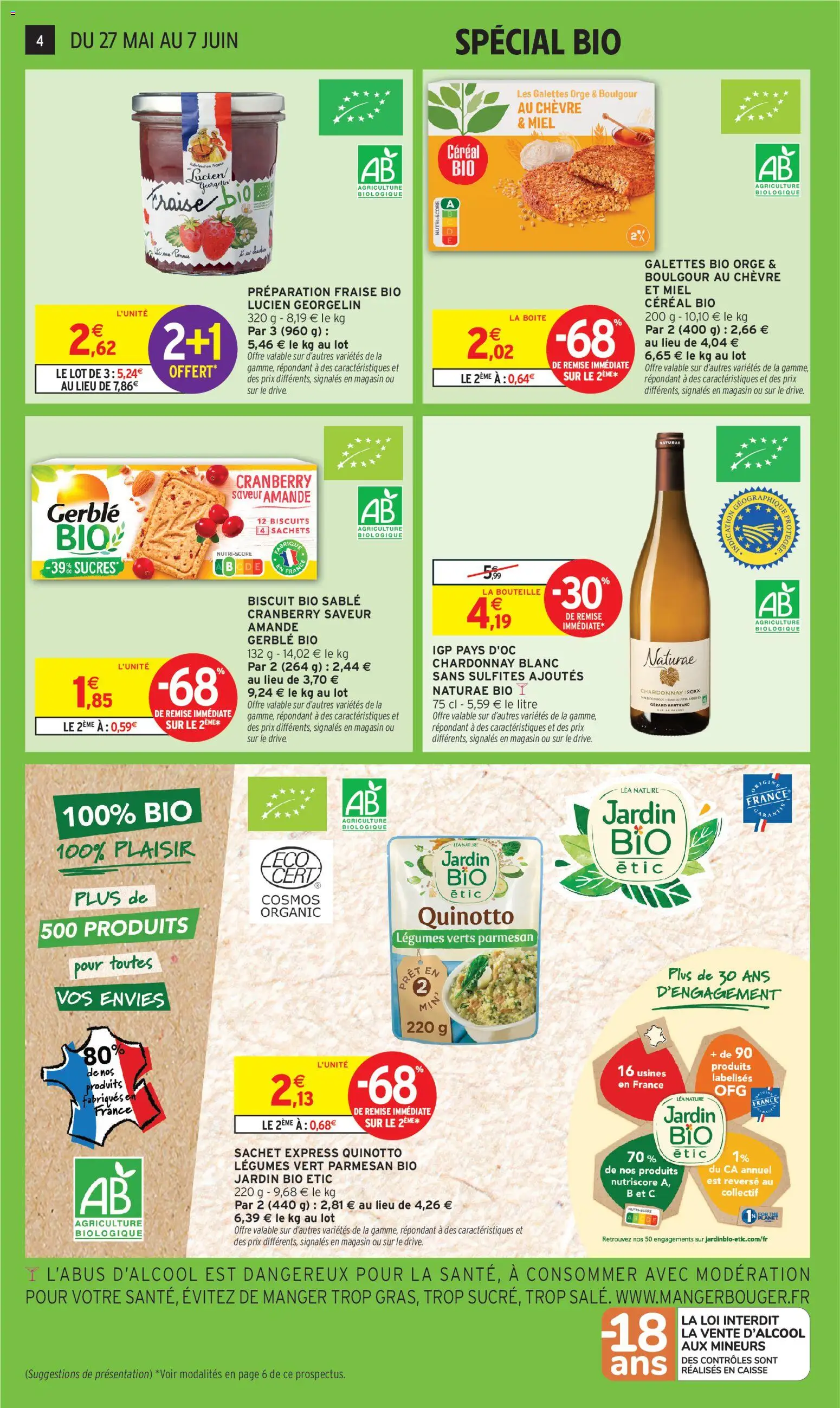 {H1} | Page: 4 | Produits: Amande, Fraise, Parmesan, Biscuits