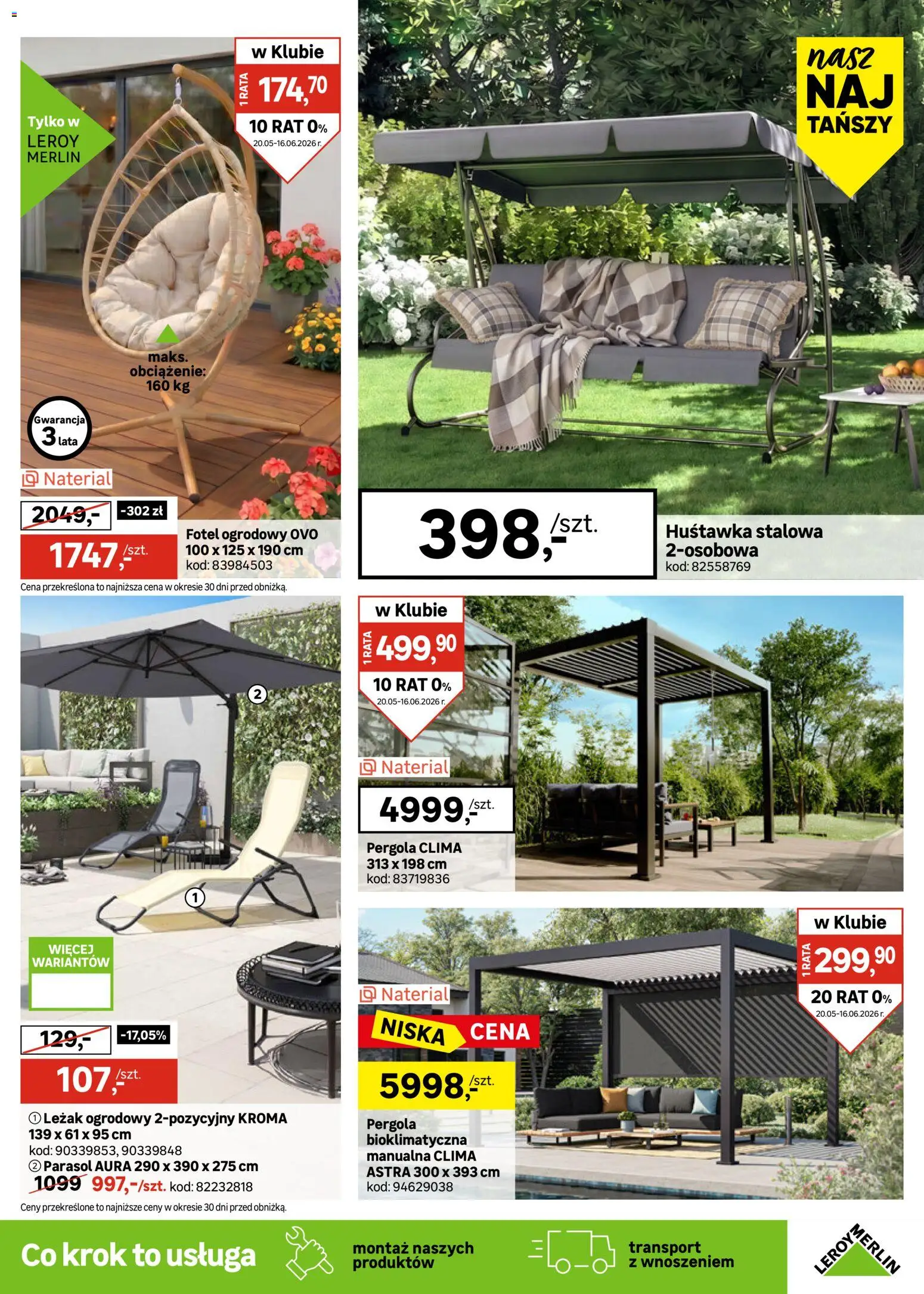 Leroy Merlin gazetka od 20.05.2026 | Strona: 3 | Produkty: Fotel ogrodowy, Fotel, Leżak, Leżak ogrodowy