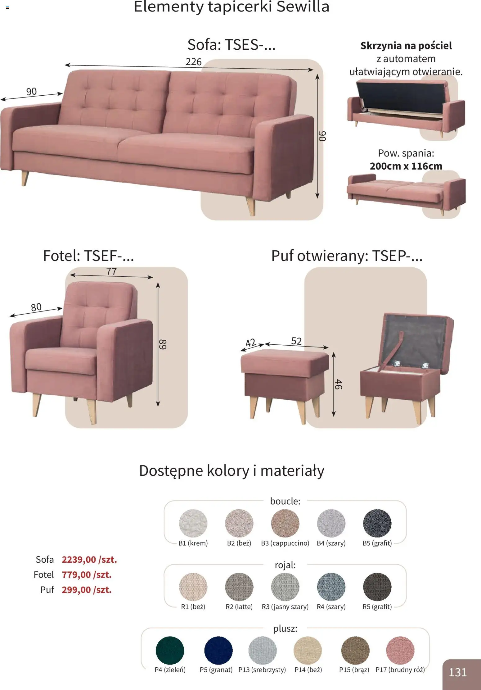 Bodzio Katalog od 01.08.2026 | Strona: 131 | Produkty: Pościel, Cappuccino, Sofa, Krem