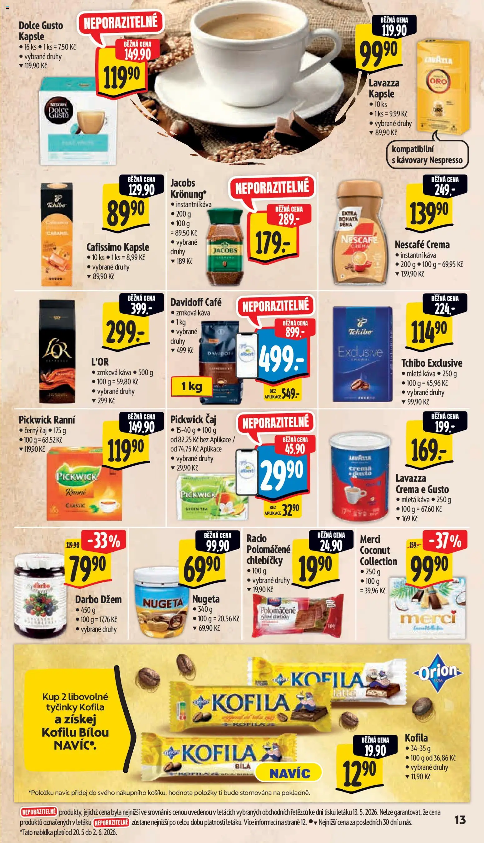 Albert leták - Hypermarket od 20.05.2026 | Strana: 19 | Produkty: Nescafe Crema, L'Or, Zrnková káva, Cafissimo