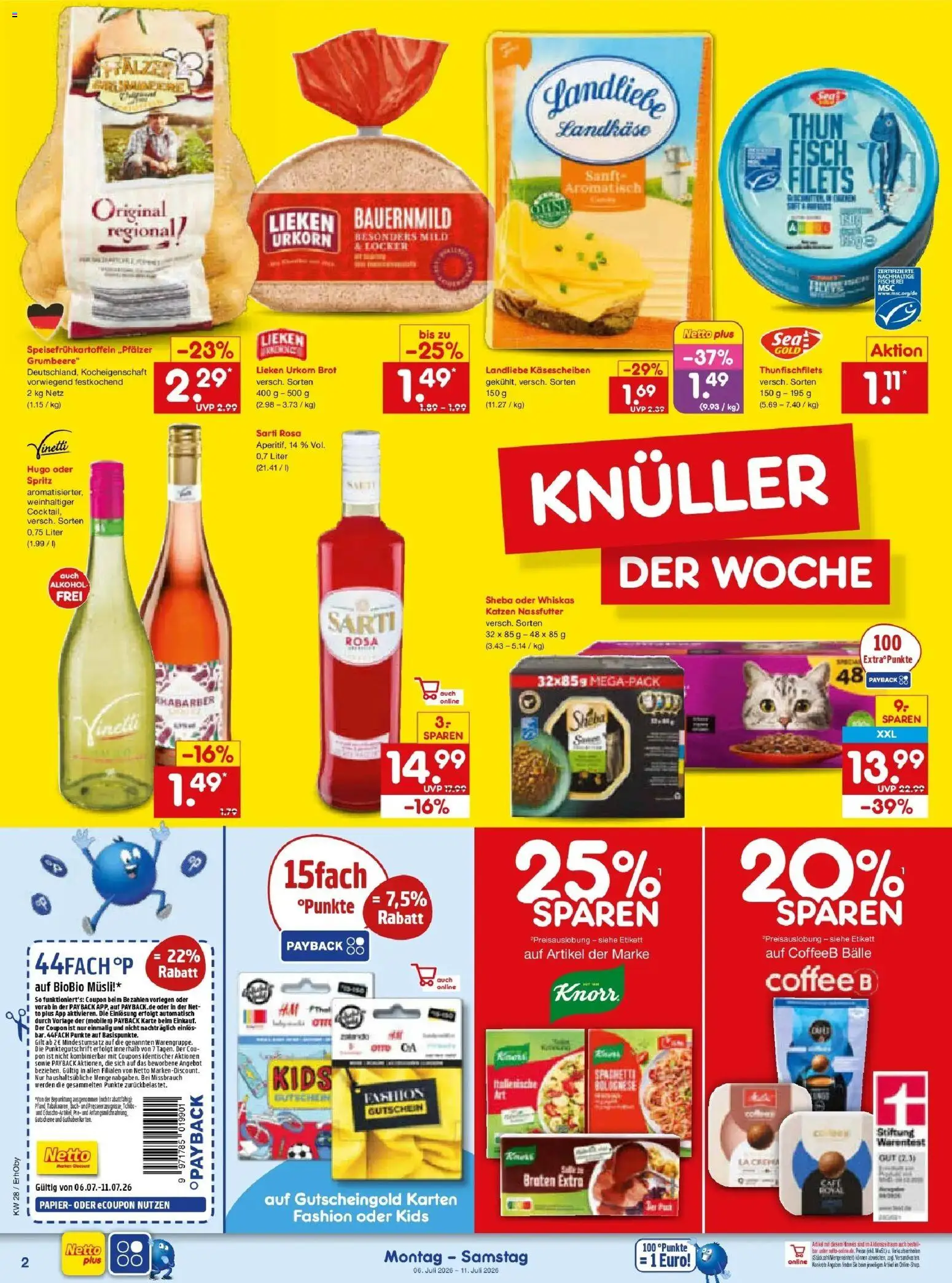 Netto Marken-Discount - Netto: Wochenangebote – gültig ab 05.07.2026 | Seite: 2 | Produkte: Musli, Sheba, Brot, Hugo