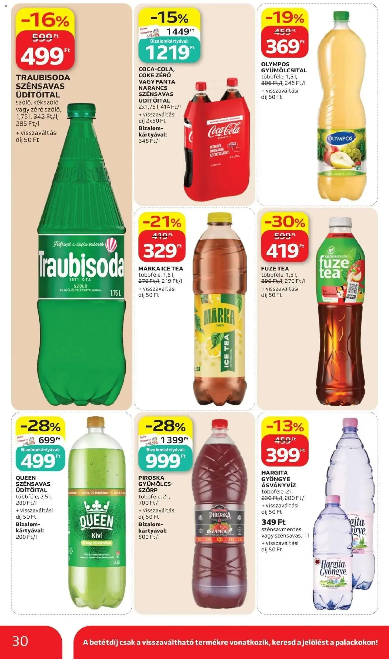 Auchan akciós ujság - amely érvényes a következő dátumtól: 11.06.2026 | Oldal: 30 | Termékek: Szörp, Szőlő, Ásványvíz, Tea