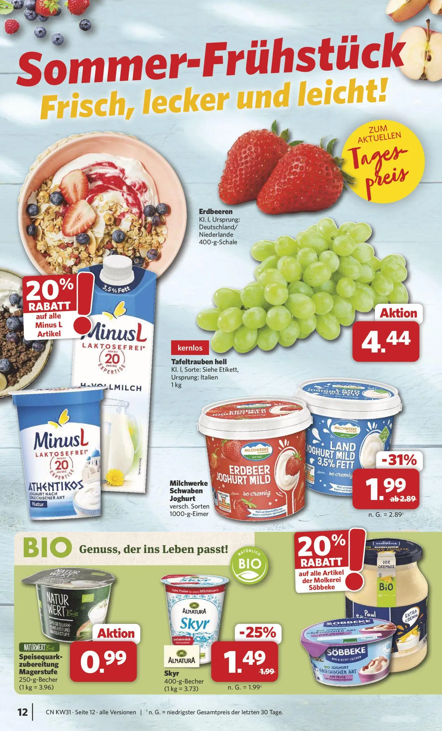 Combi Prospekt – gültig ab 27.07.2026 | Seite: 12 | Produkte: Joghurt, Mango, Erdbeeren, Speisequark