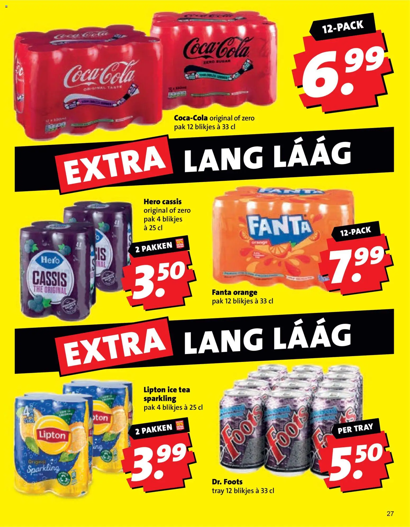{H1} | Pagina: 27 | Producten: Coca Cola, Fanta, Cassis, Ice Tea