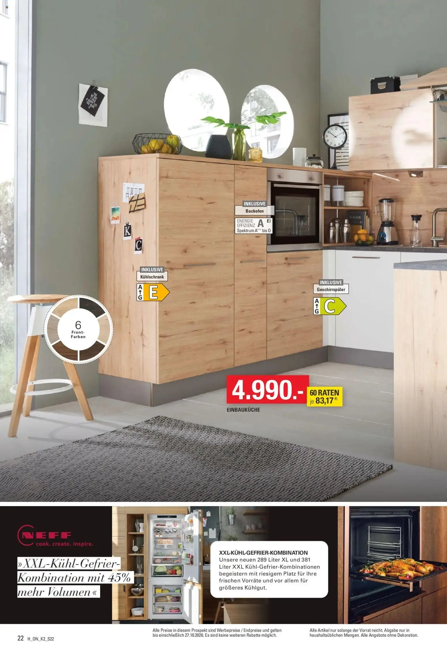 Höffner Prospekt Barsbüttel (ab 23.09.2026) zum Blättern | Seite: 22 | Produkte: Geschirrspüler, Einbauküche, Kühlschrank, Backofen