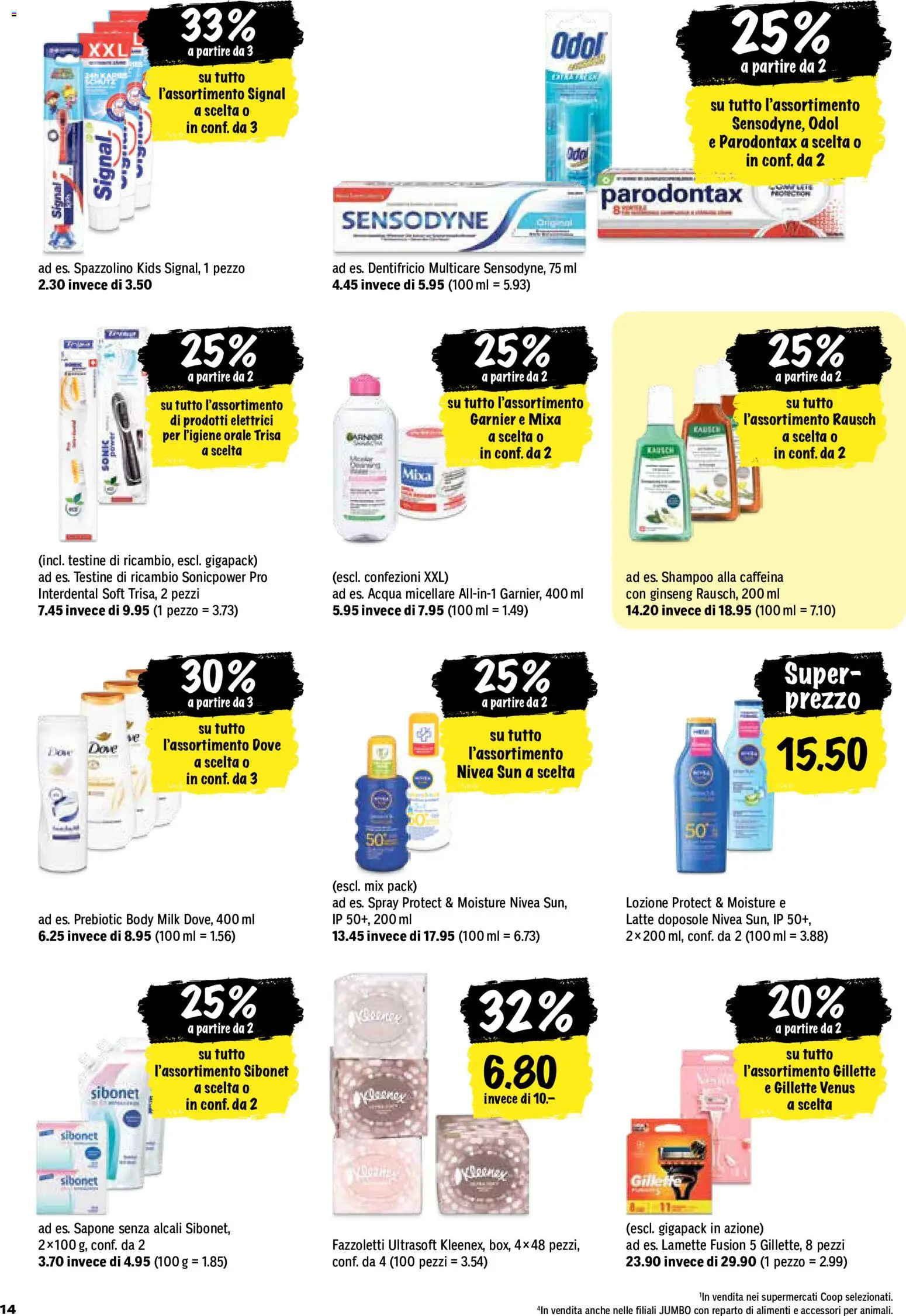 Coop aktionen IT – gültig ab 09.07.2026 | Seite: 14 | Produkte: Shampoo, After Sun, Body Milk