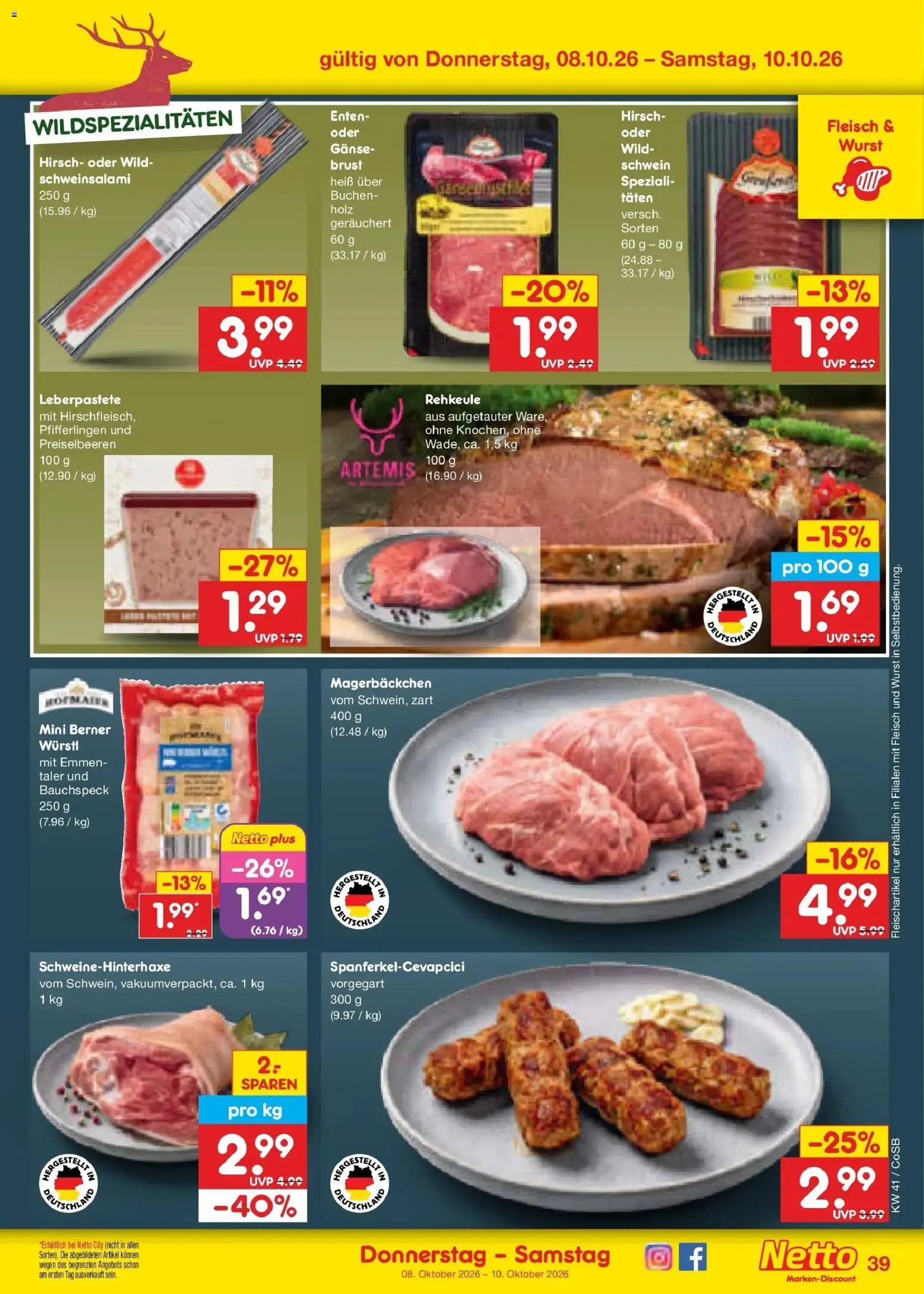 Netto Marken-Discount Prospekt Leipzig – gültig ab 05.10.2026 | Seite: 49 | Produkte: Würstl, Preiselbeeren, Wurst, Fleisch