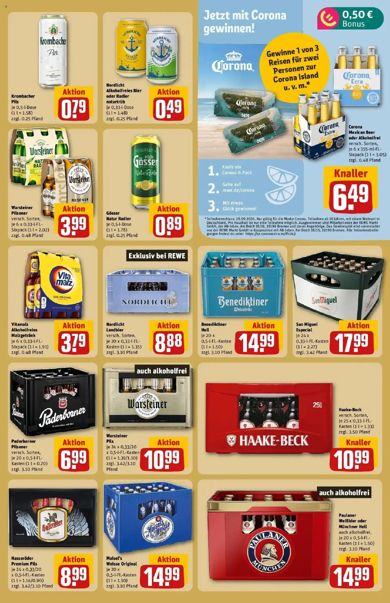 Rewe Prospekt Oldenburg – gültig ab 27.07.2026 | Seite: 17 | Produkte: Bier, Weißbier, Radler, Hasseröder