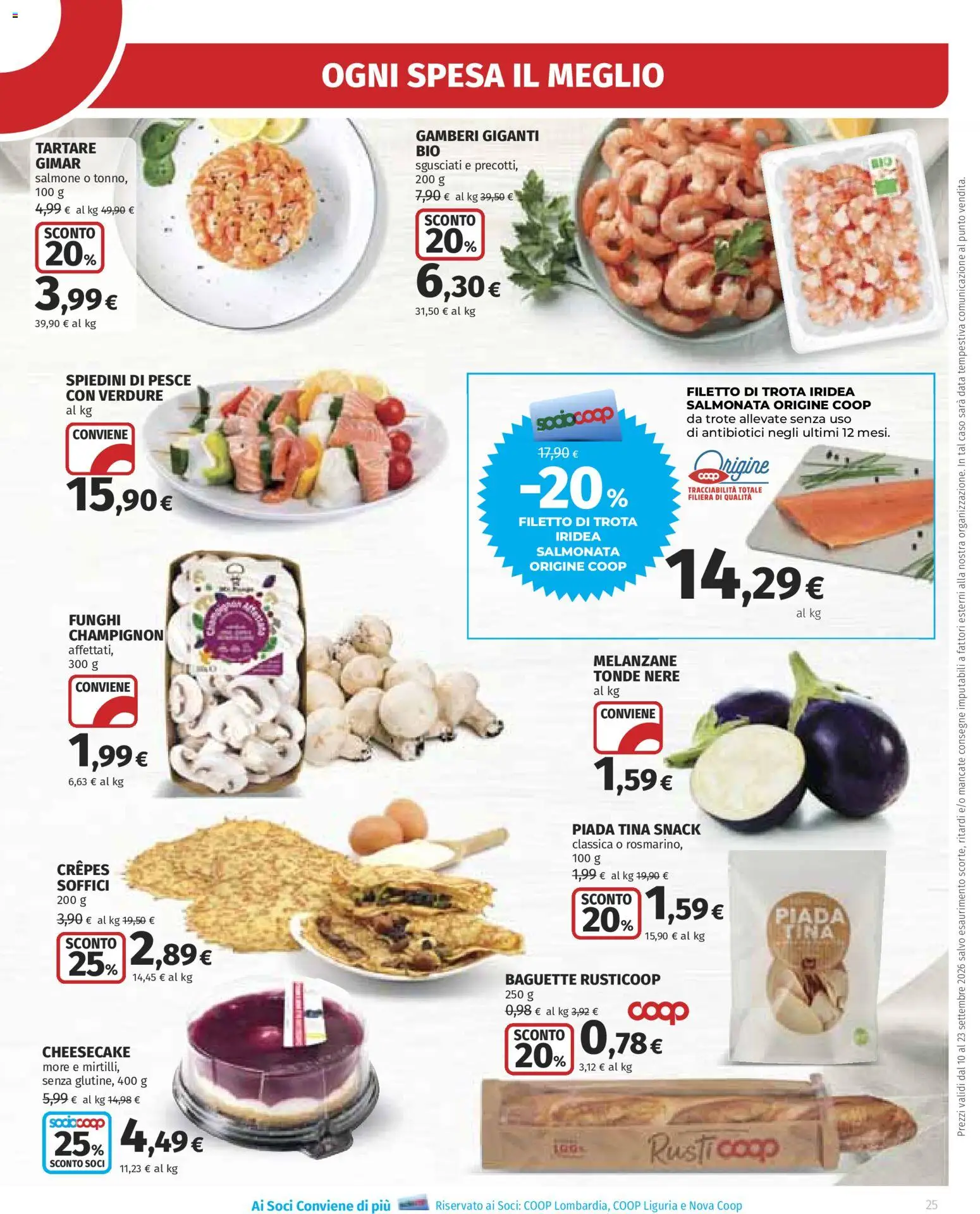 Volantino Ipercoop del 10/09/2026 | Pagina: 25 | Prodotti: Pesce, Baguette, Trota, Filetto
