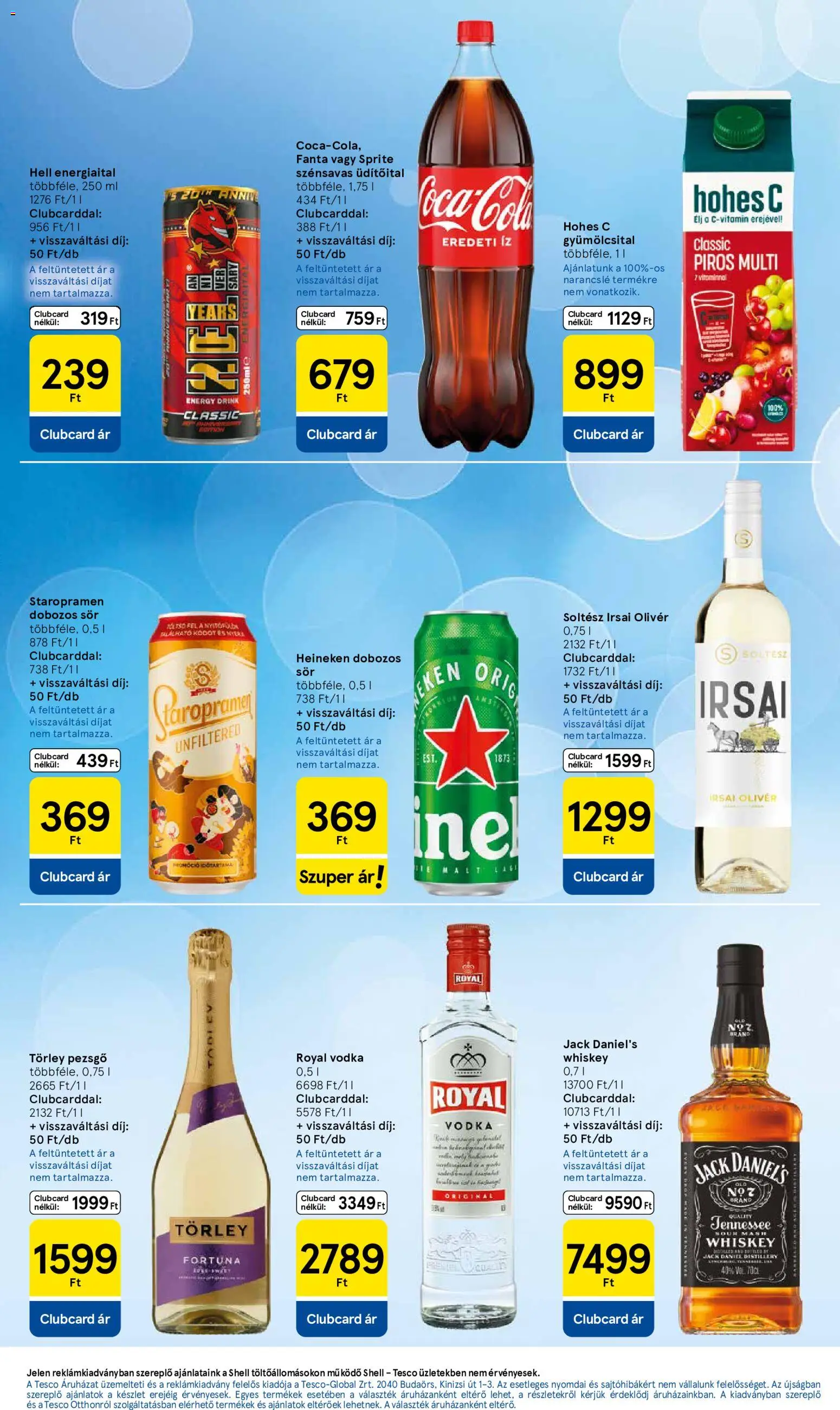 Tesco akciós ujság - amely érvényes a következő dátumtól: 2026.09.10. | Oldal: 5 | Termékek: Fanta, Irsai Olivér, Hohes c, Staropramen
