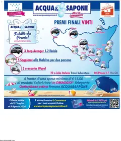 Anteprima del volantino Acqua e Sapone volantino N.16 valido a partire dal 27/07/2026 | Pagina: 1 | Prodotti: Sapone, Iphone, Ombrellone