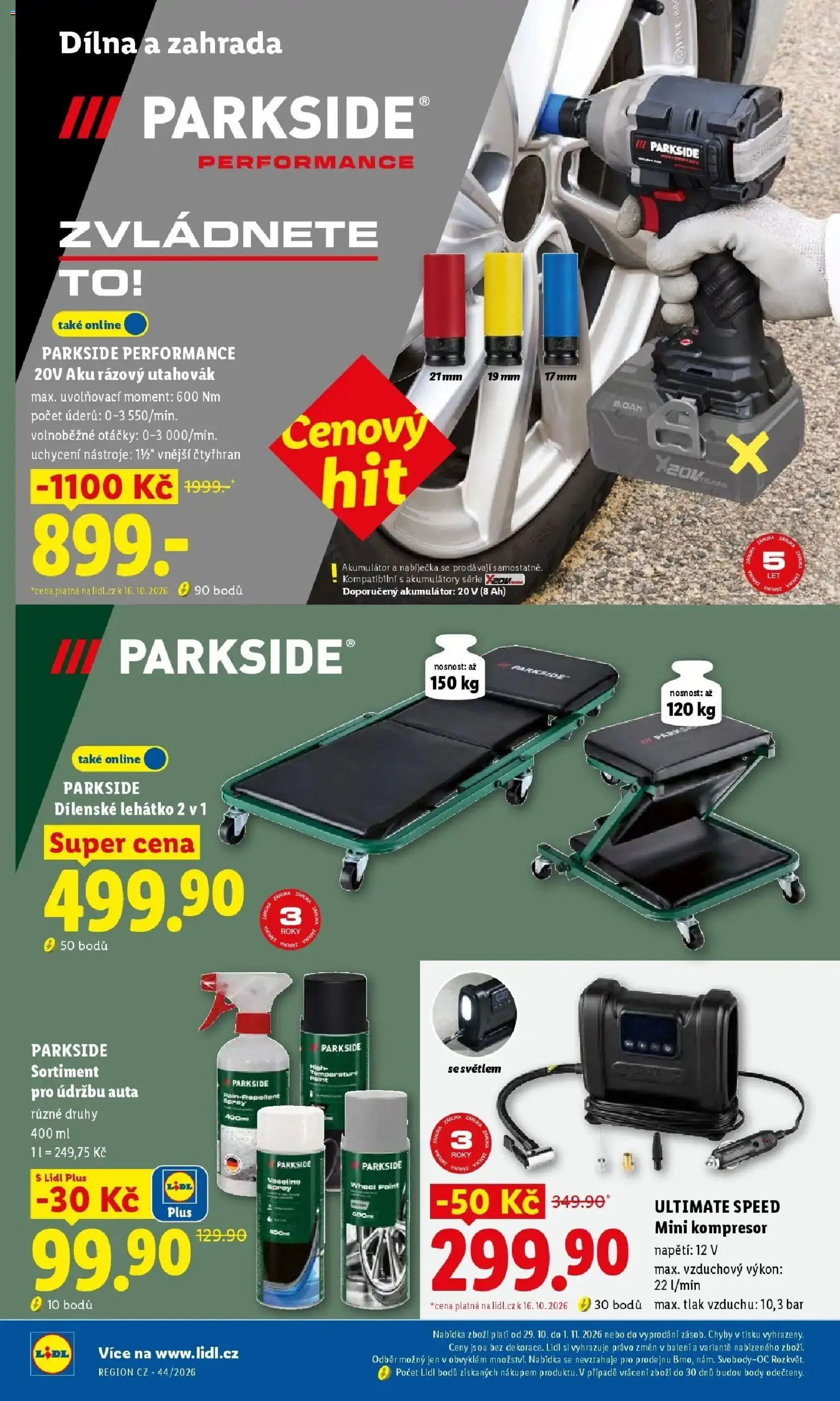 Lidl leták od 26.10.2026 - Nový akční leták | Strana: 24 | Produkty: Zahrada, Kompresor, Body, Aku rázový utahovák