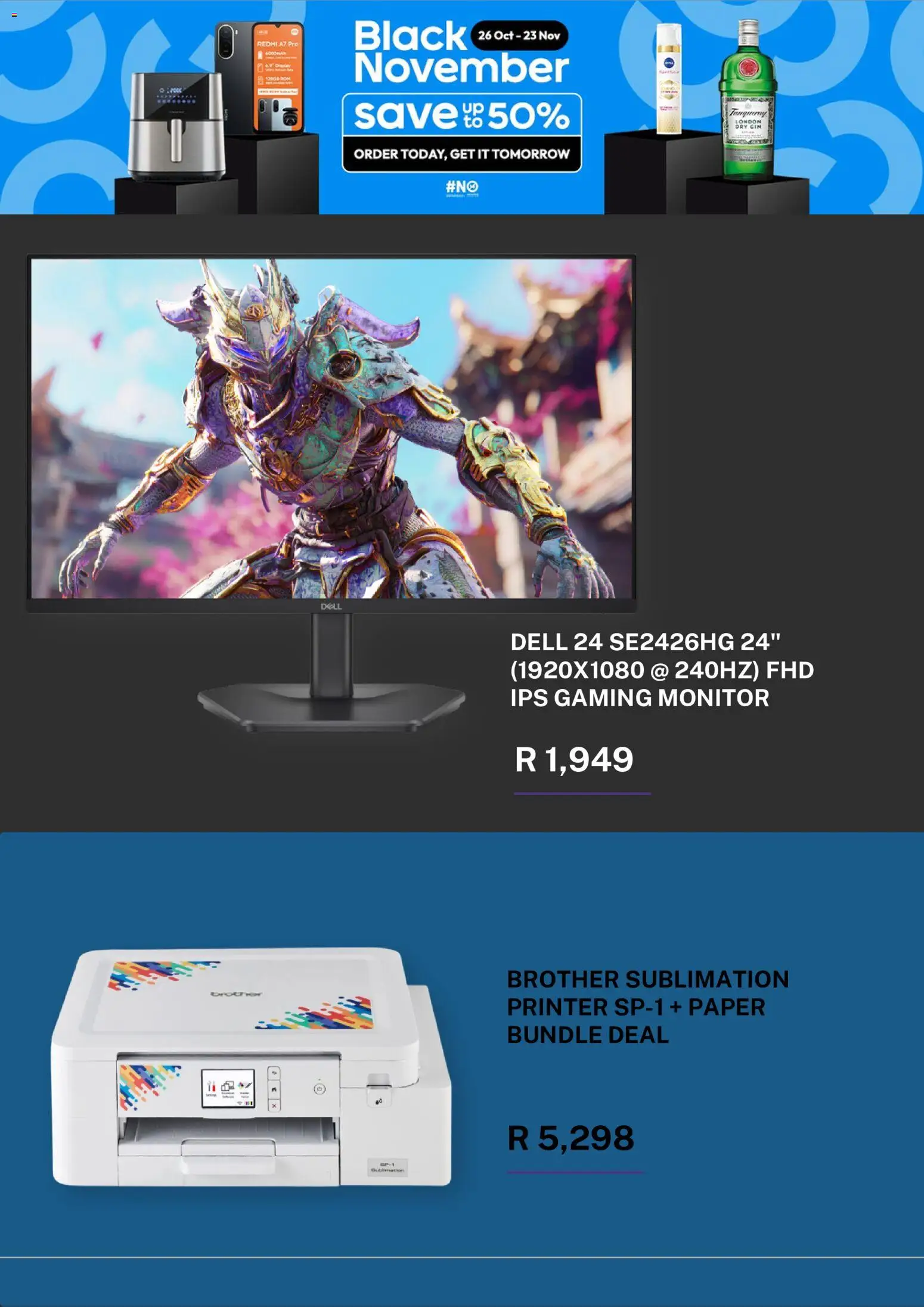 New Takealot catalogue – valid from 26/10/2026 | Page: 5 | Products: Monitor, Printer, Gin, Paper