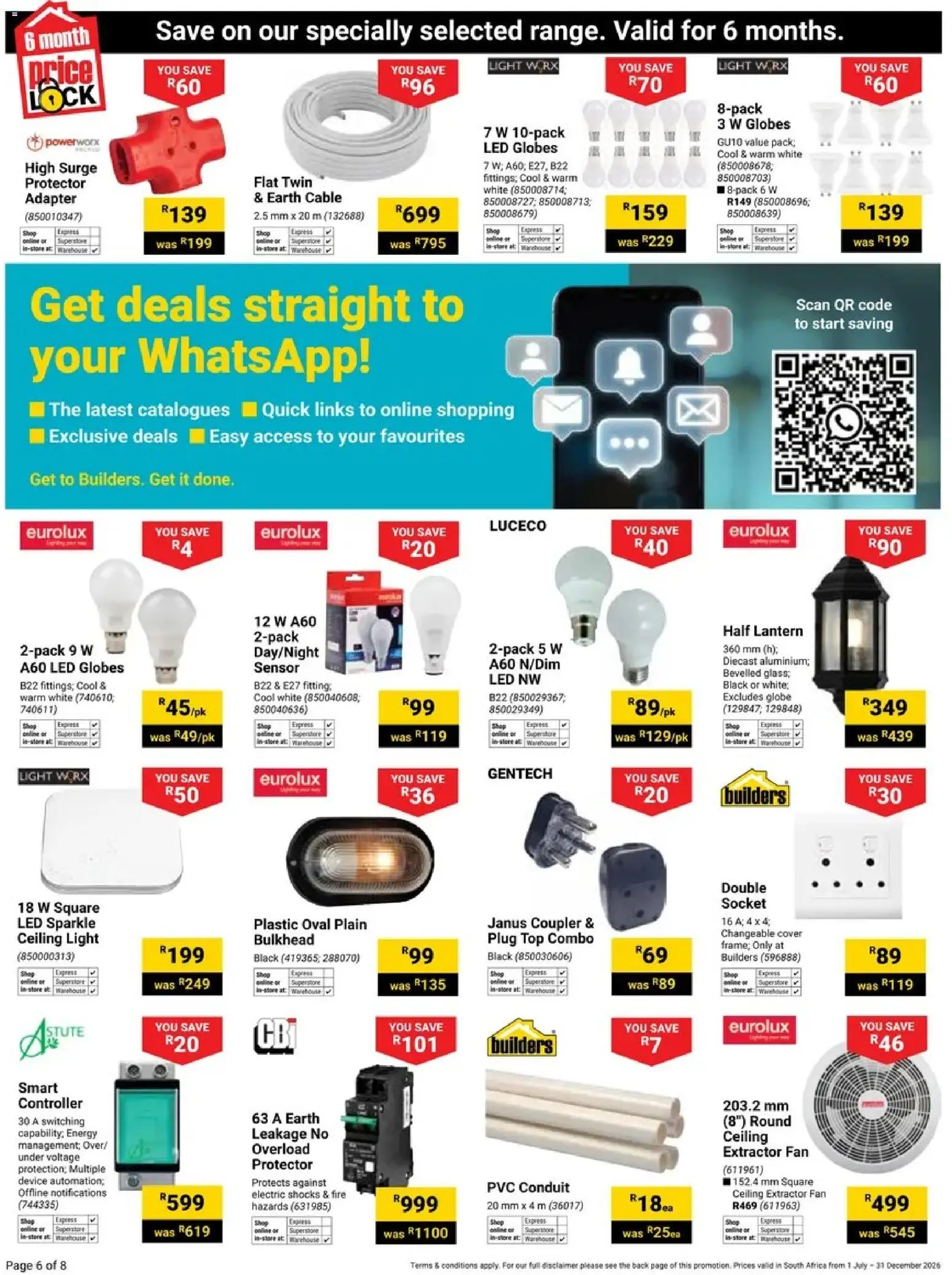 New Builders catalogue – valid from 01/07/2026 | Page: 6 | Products: Lantern, Adapter, Lock, Socket