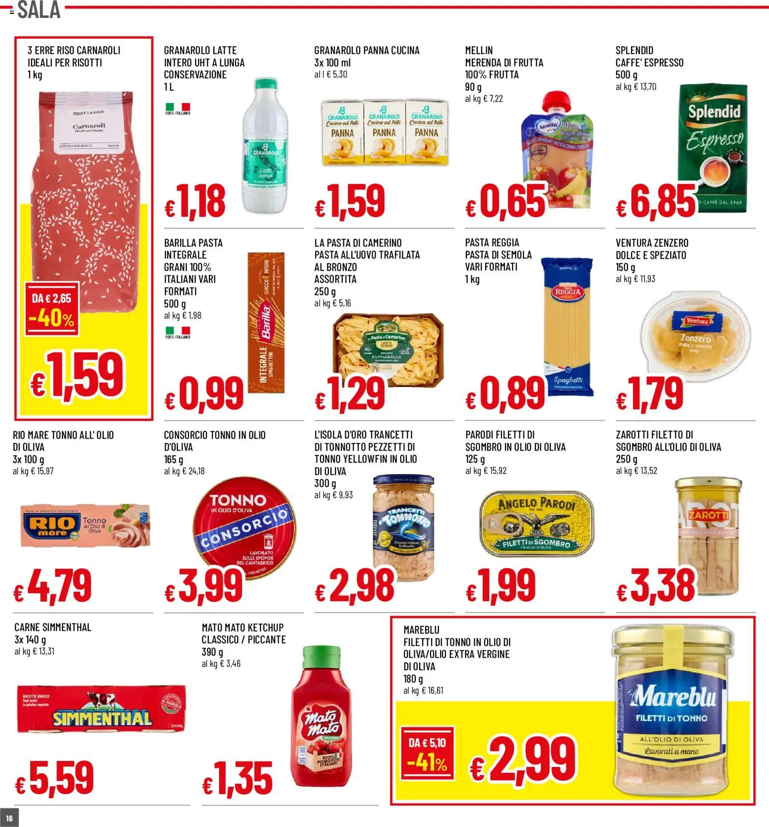Volantino Famila del 20/08/2026 | Pagina: 16 | Prodotti: Ketchup, Pasta, Barilla, Semola