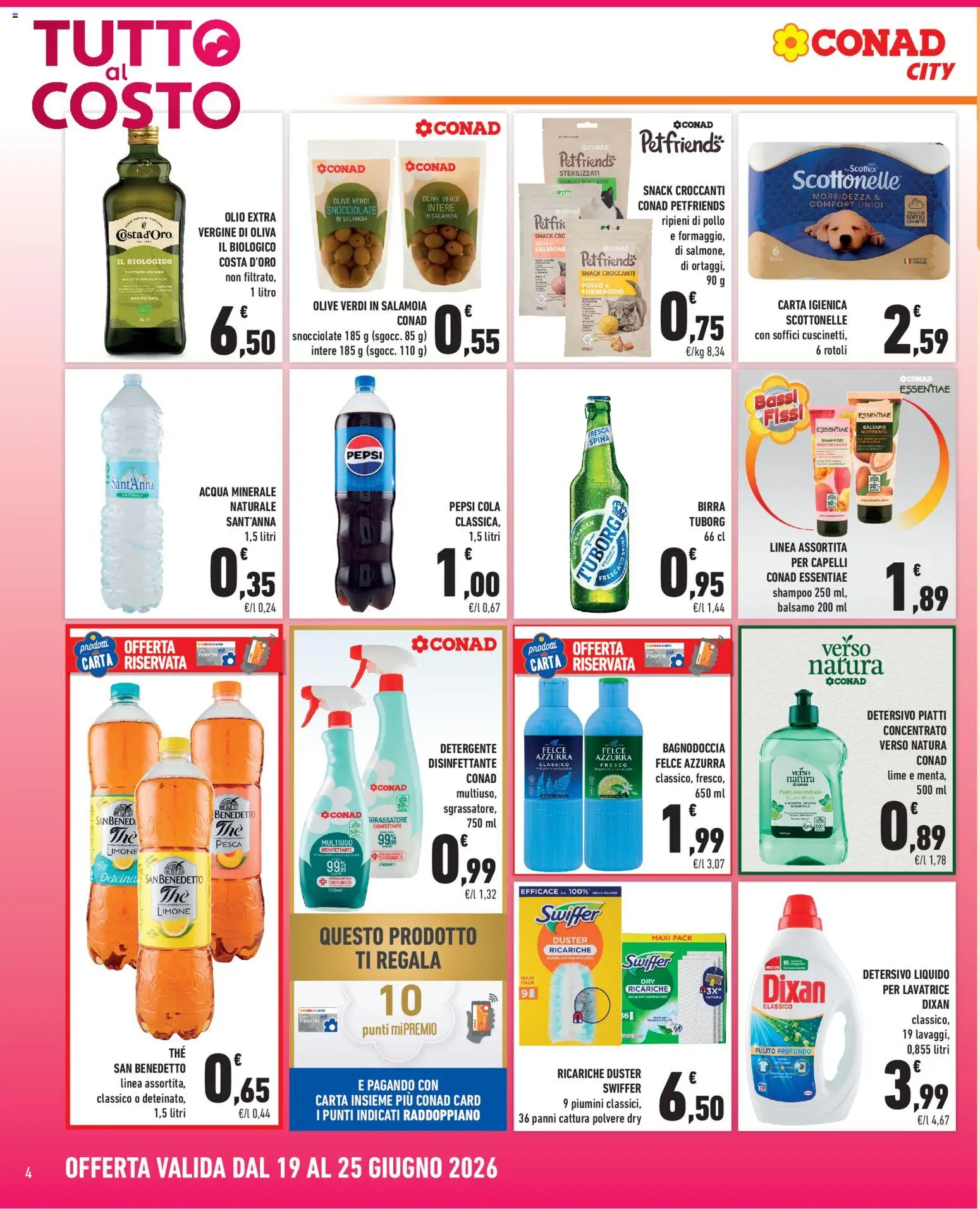 Volantino Conad del 19.06.2026 | Pagina: 4 | Prodotti: Birra, Pollo, Formaggio, Olive