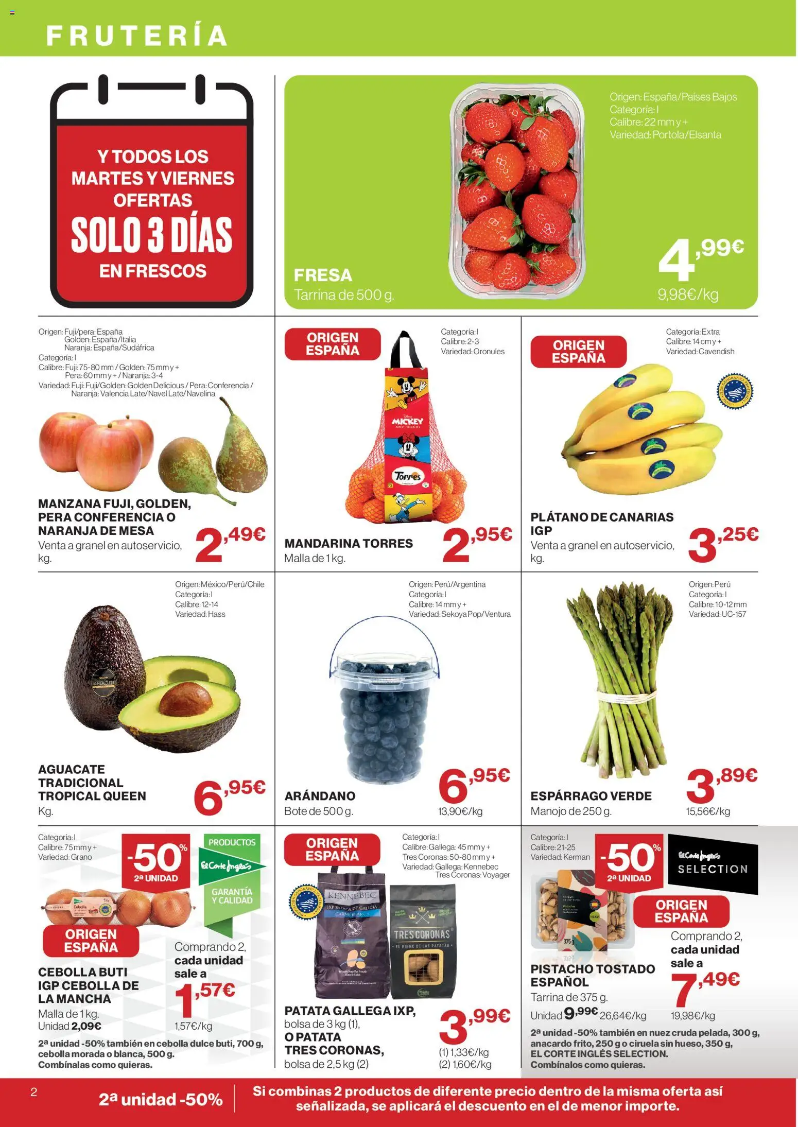 El Corte Inglés ofertas │ válido desde el 28/10/2026 | Página: 2 | Productos: Dulce, Aguacate, Patatas, Carne
