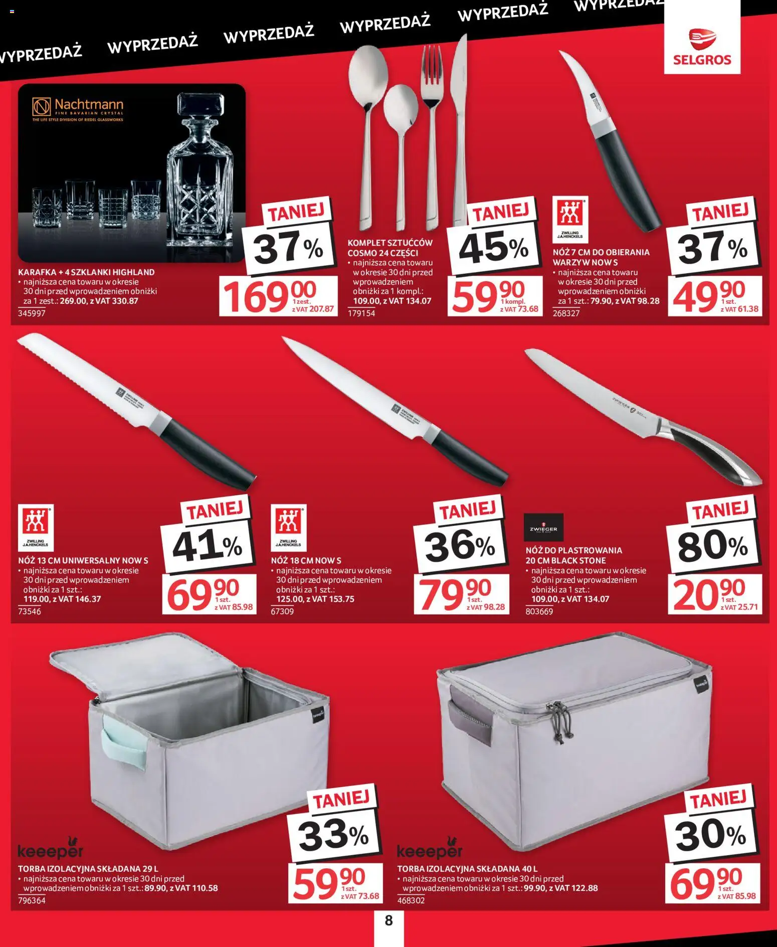 Selgros cash&carry gazetka - Totalna Wyprzedaż od 08.10.2026 | Strona: 8 | Produkty: Torba, Szklanki