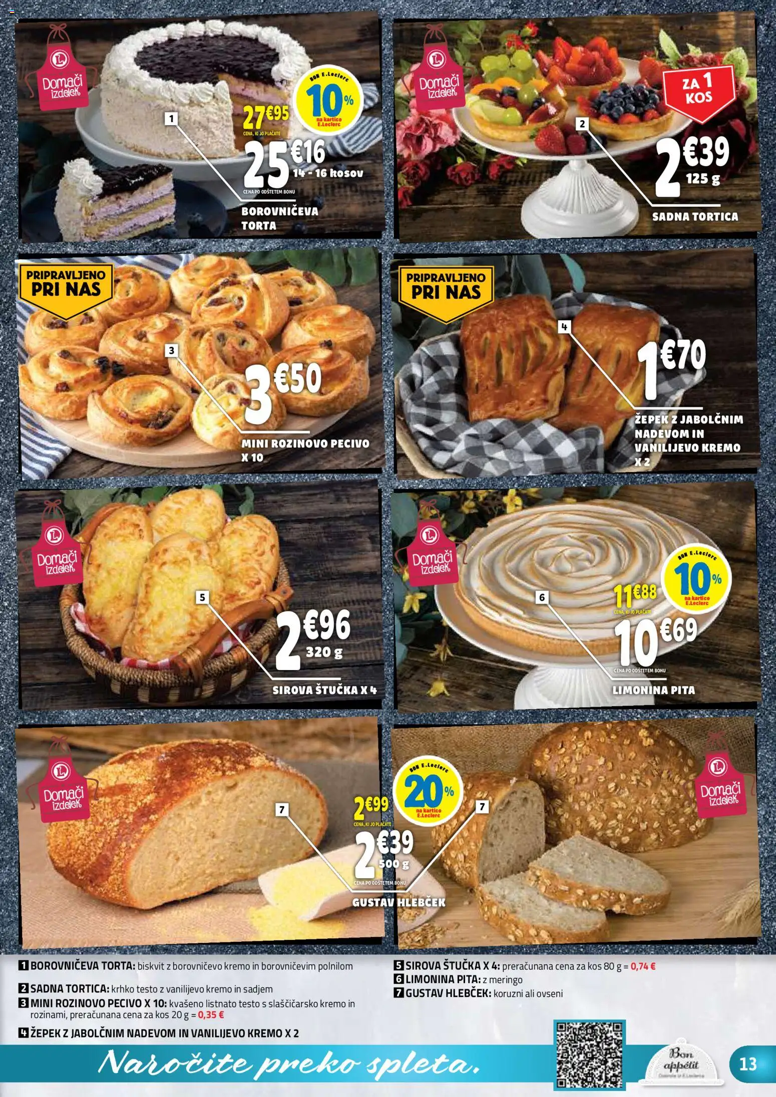 Novi E.leclerc katalog ponudbe – veljaven od 05.08.2026 | Stran: 13 | Izdelki: Pita, Torta, Kos