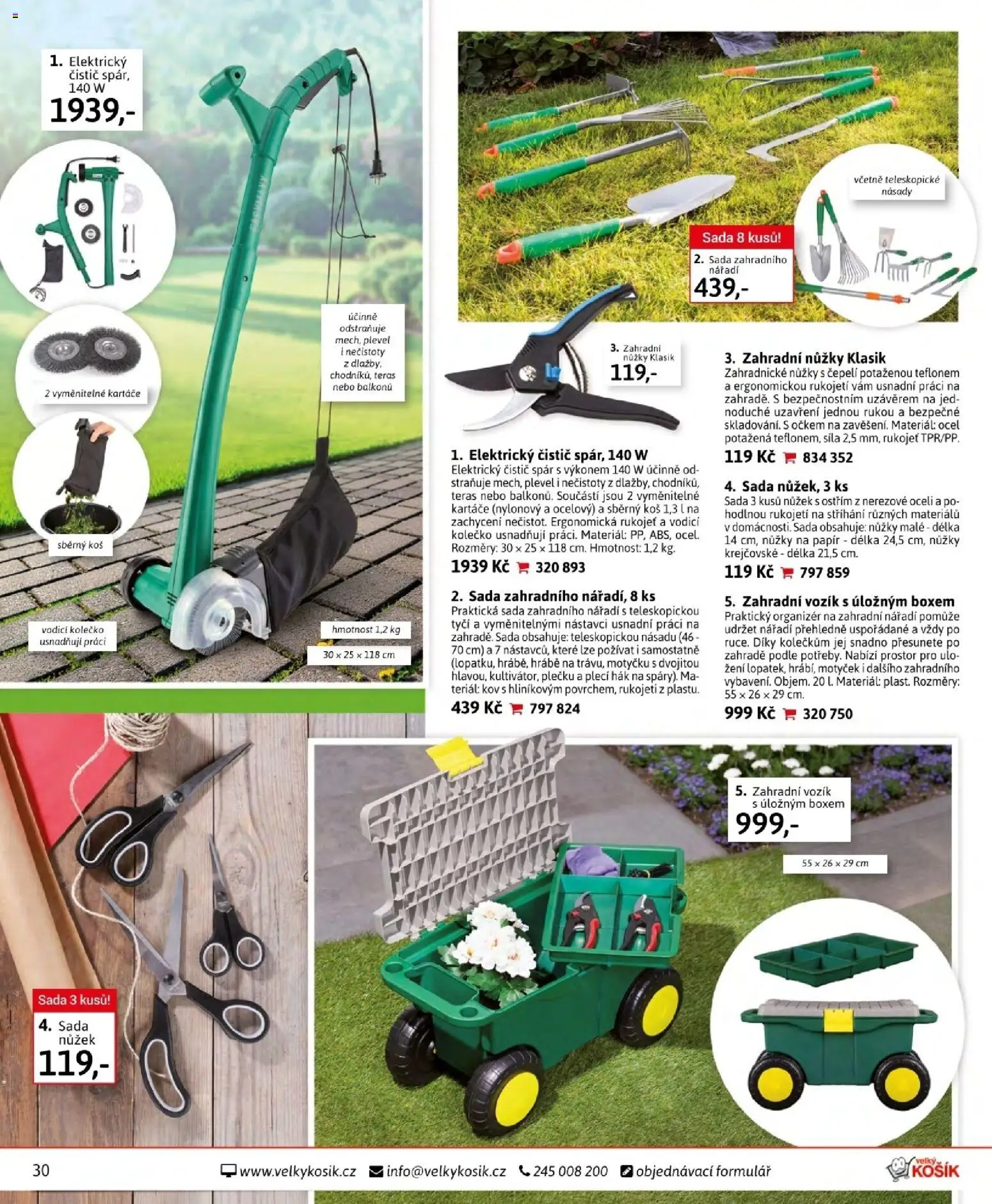 Velký Košík katalog srpen 2026 od 01.08.2026 | Strana: 30 | Produkty: Organizér, Nůžky, Zahradní vozík, Hrábě