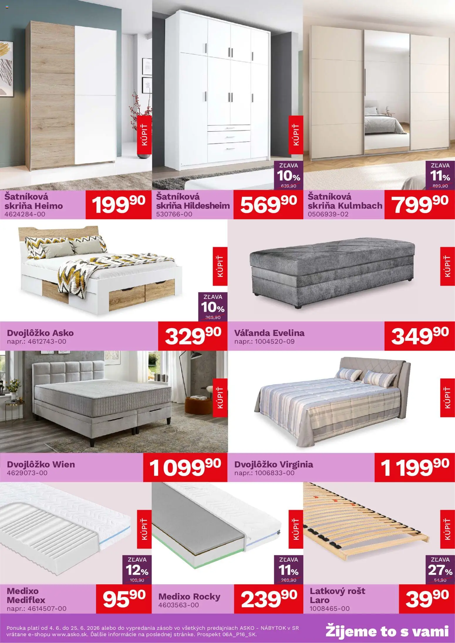 Nové ASKO nábytok akcie – leták je platný od 04.06.2026 | Strana: 3 | Produkty: Nábytok, Šatníková skriňa, Skriňa