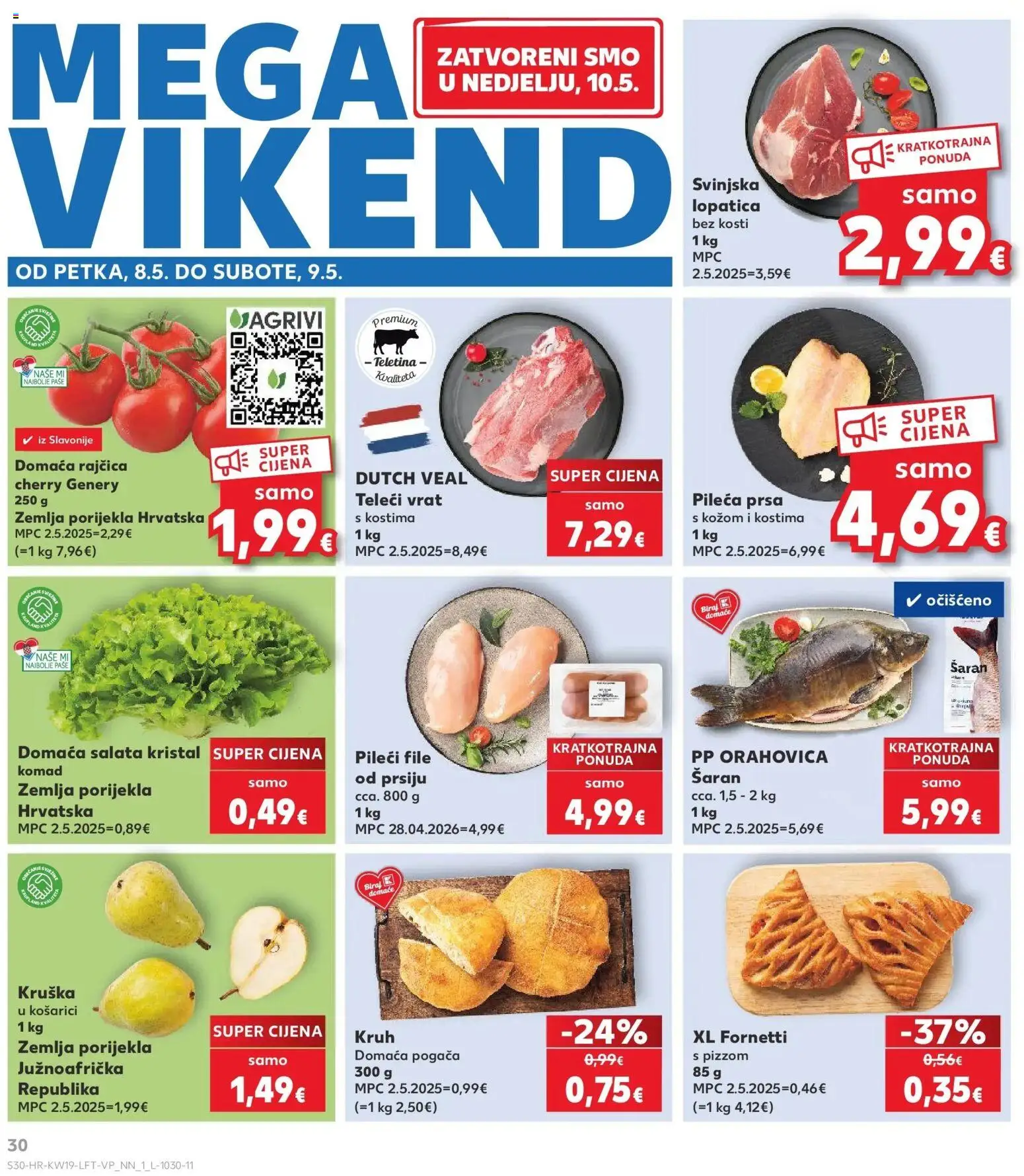 Kaufland katalog | vrijedi od 06.05.2026 | Stranica: 30 | Proizvodi: Svinjska lopatica, Šaran, Teletina, Kruška